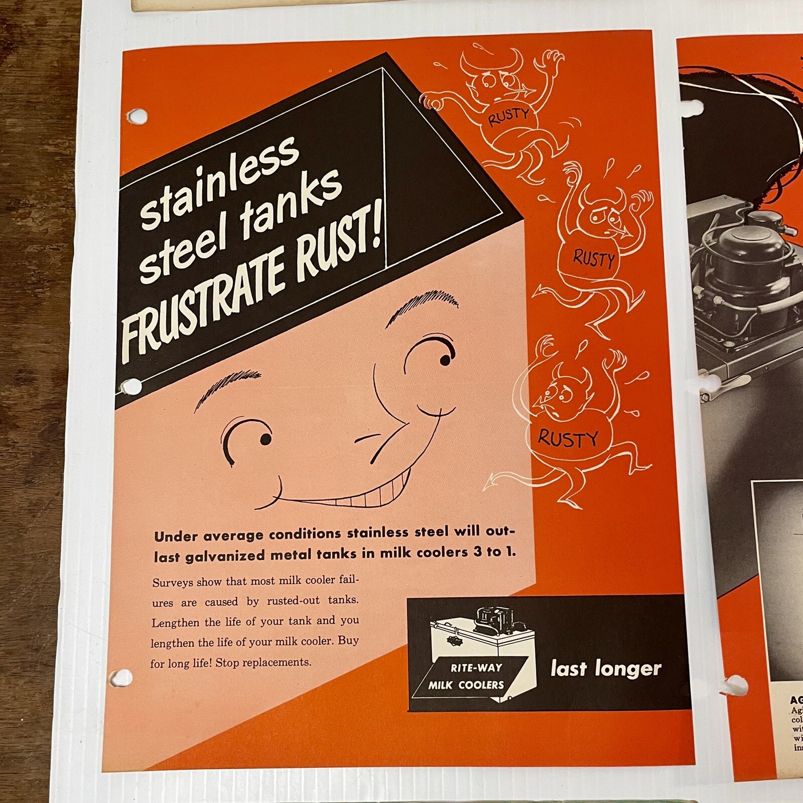 Rite-Way Dairy Farm Equipment Salesman Ads Memos Pamphlets 1950s lot 27 pieces