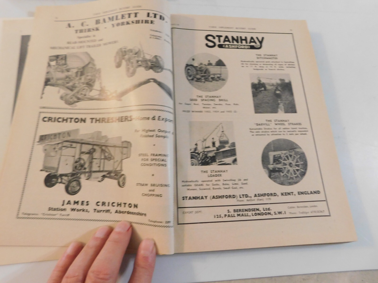 1957-58 FARM IMPLEMENT BUYER&rsquo;S GUIDE ENGLAND RAKES POTATO DIGGERS DAIRY ELEVATOR