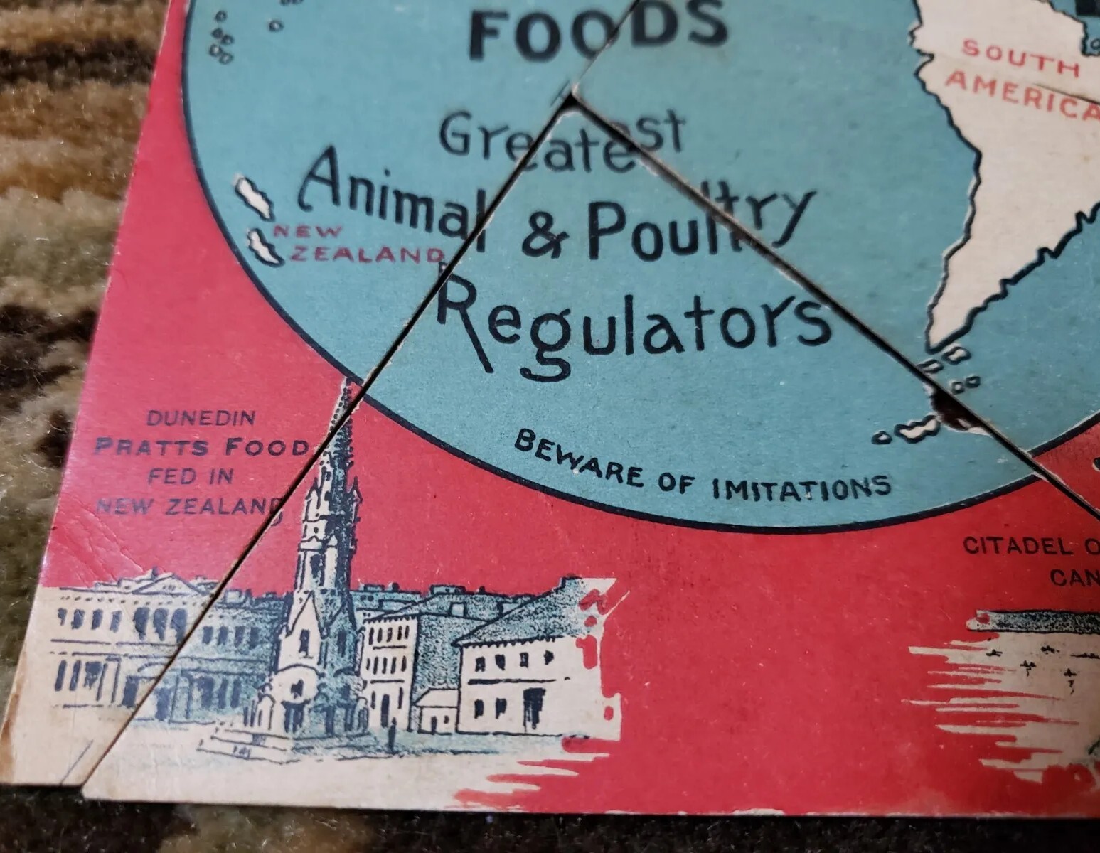 Vtg Antique Pratts Food Co. Puzzle Complete Rare Farm Agriculture