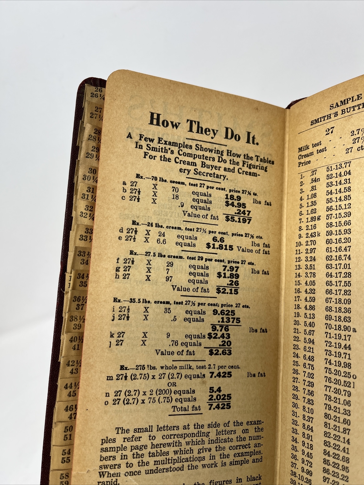 Vtg Butterfat Calculator Book 1940s Smith&rsquo;s Computer Commodities