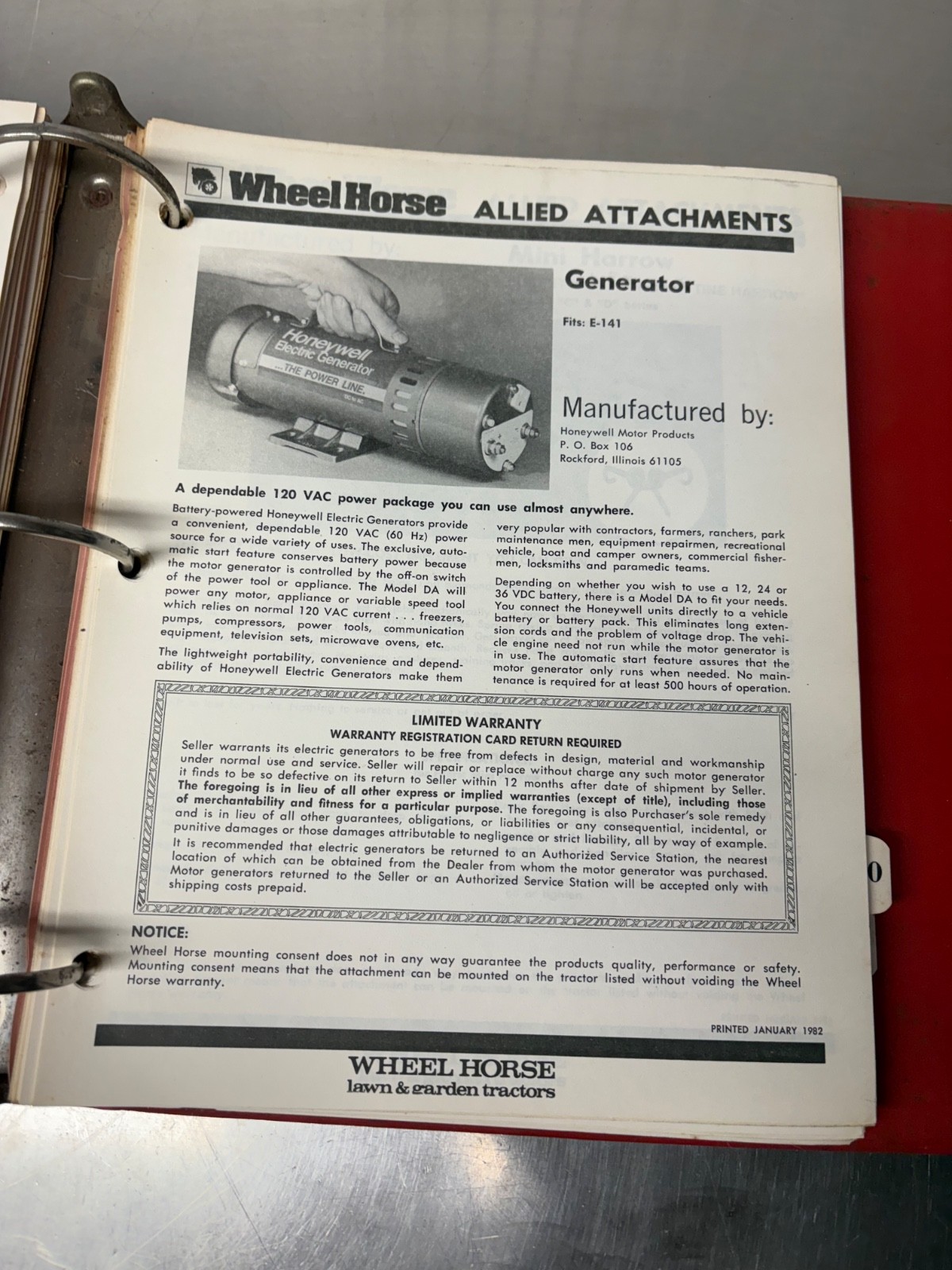 VIntage Wheel Horse Dealer Sales Guide Manual Attachment Guides & Brochures