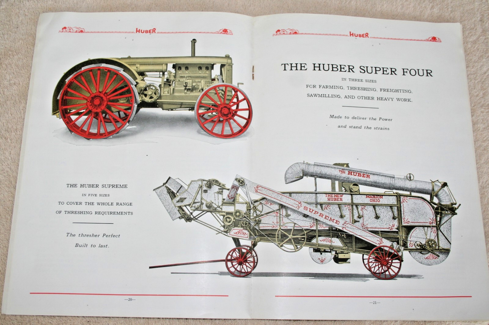 HUBER SUPER FOUR BROCHURE 1921