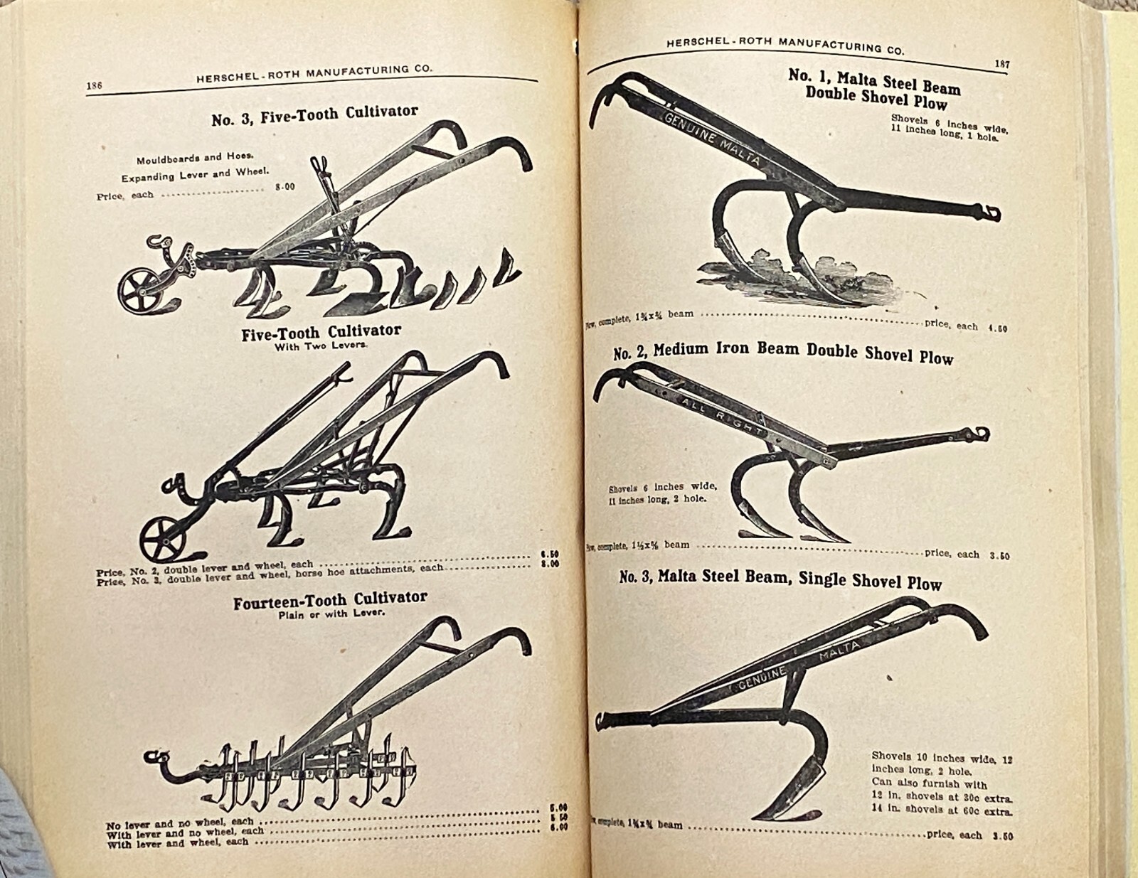 Rare 1914 Herschel-Roth Manufacturing Co. Catalog No. 1 Farm Implements Supplies