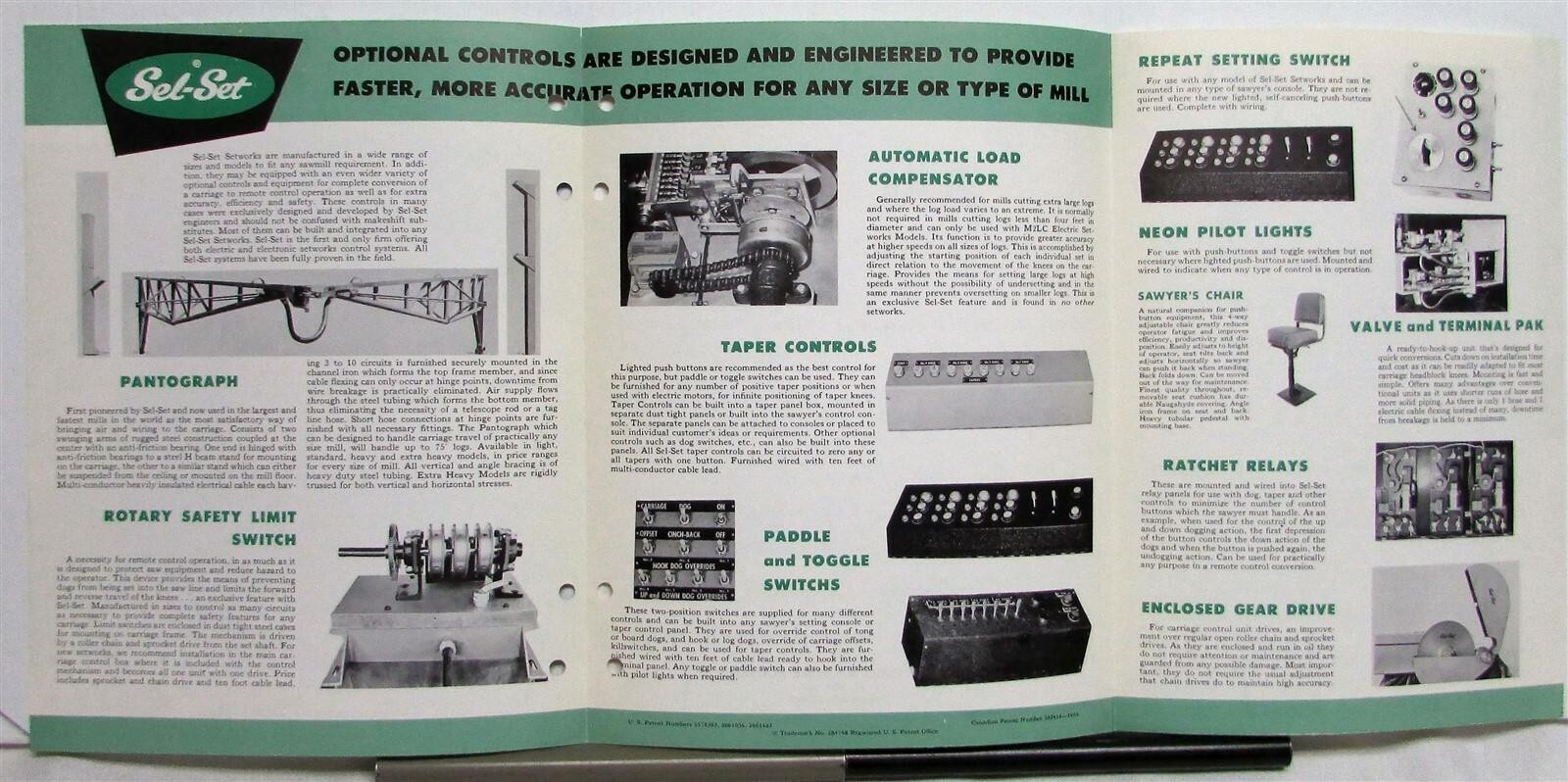 1958 Sel Set Optional Controls & Equipment Construction Sales Tri-Folder