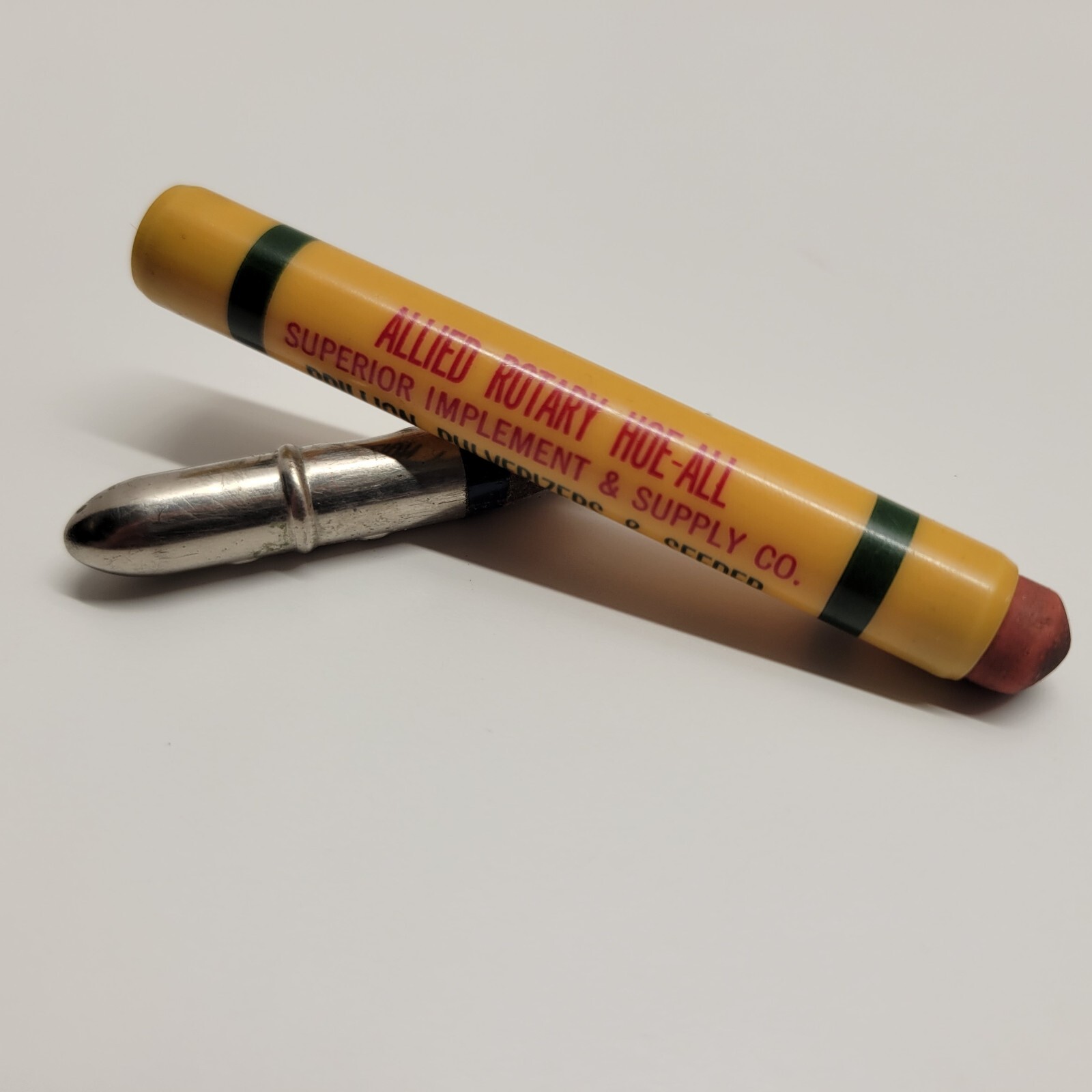 VTG Allied Rotary Hoe-All Implement Supply Co Advertising Yellow Bullet Pencil
