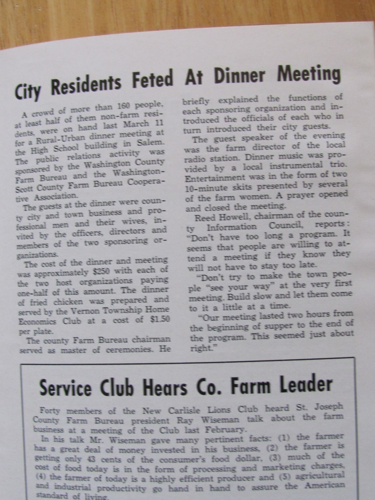 1955 BOOKLET INDIANA FARM BUREAU PUBLIC RELATIONS FOR AGRICULTURE