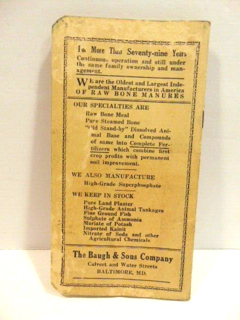 old Baugh & Sons /Arthur Ebright Mt. Pleasant Mills, Pa advertising notebook