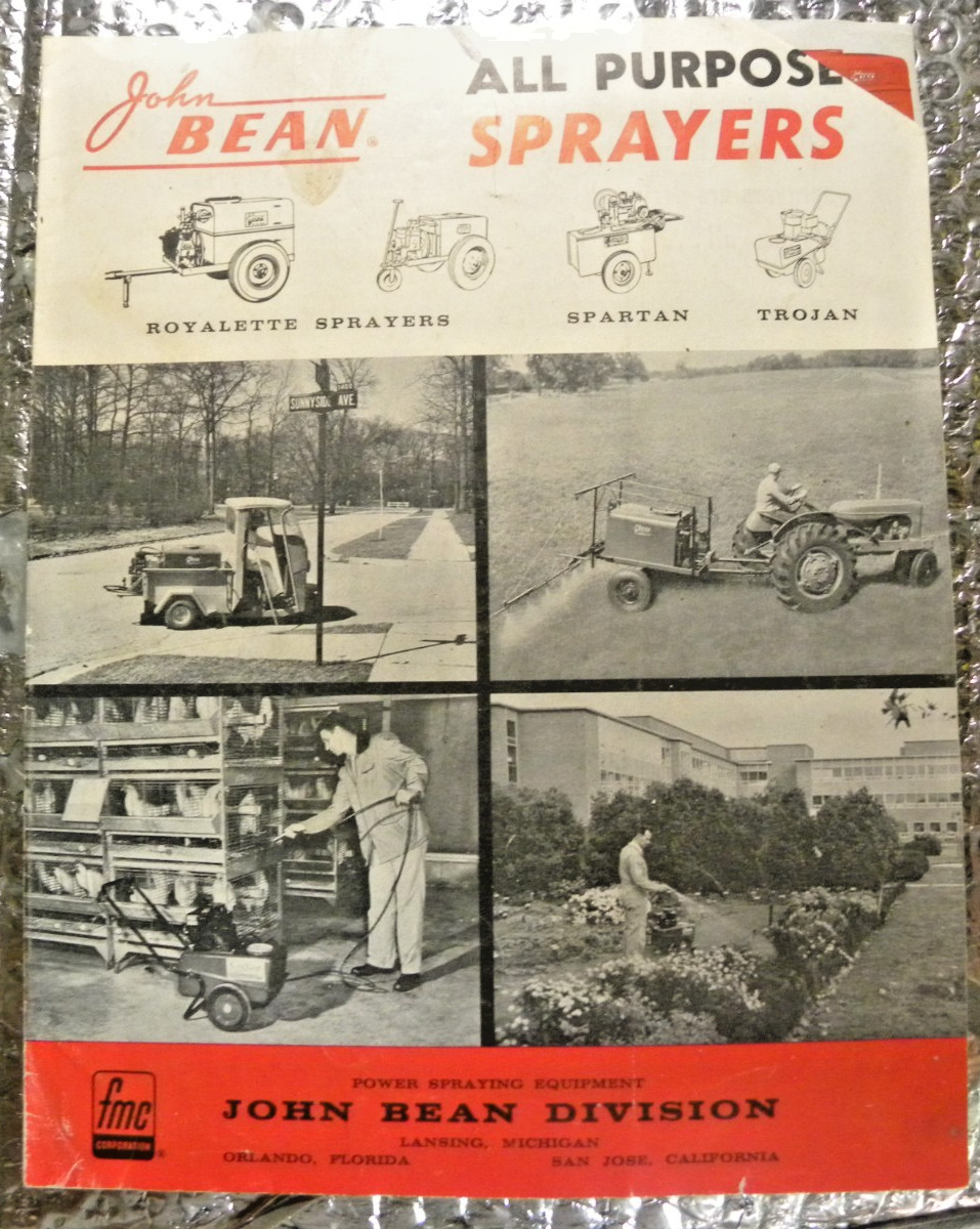 Vintage John Bean All Purpose Sprayers Brochure 8 Pages Spartan Trojan Rotalette