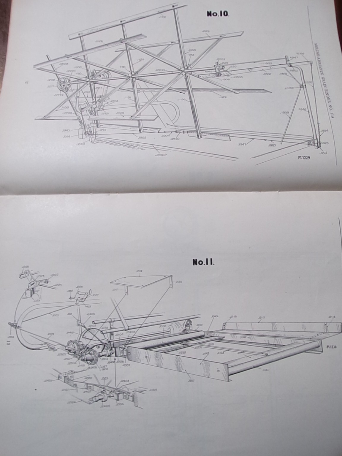 Moline No 11-A Grain Binder (Left Hand) Parts Catalog circa 1918