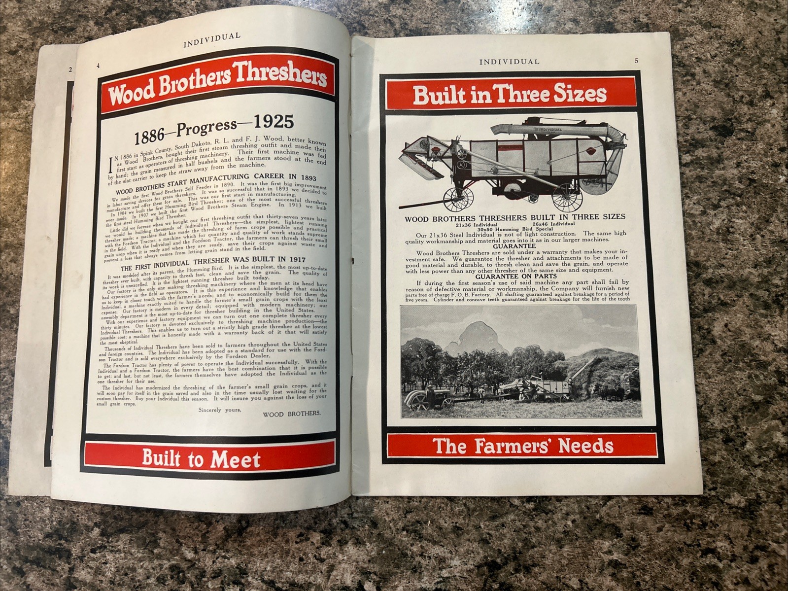 1925 Wood Brothers Thresher For Fordson Tractor Brochure Ag Equipment Ephemera