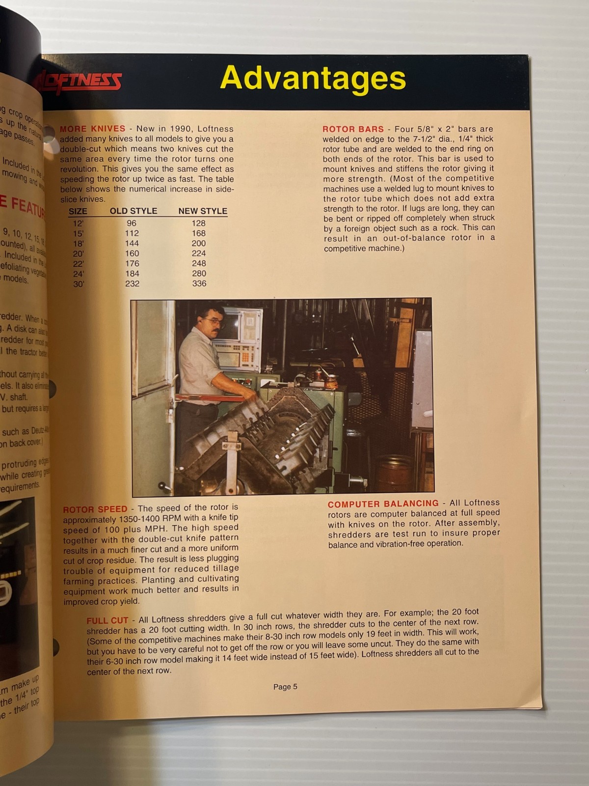 Vintage Original Loftness Multi- Crop Shredders – Dealer Sales Brochure *1990s*