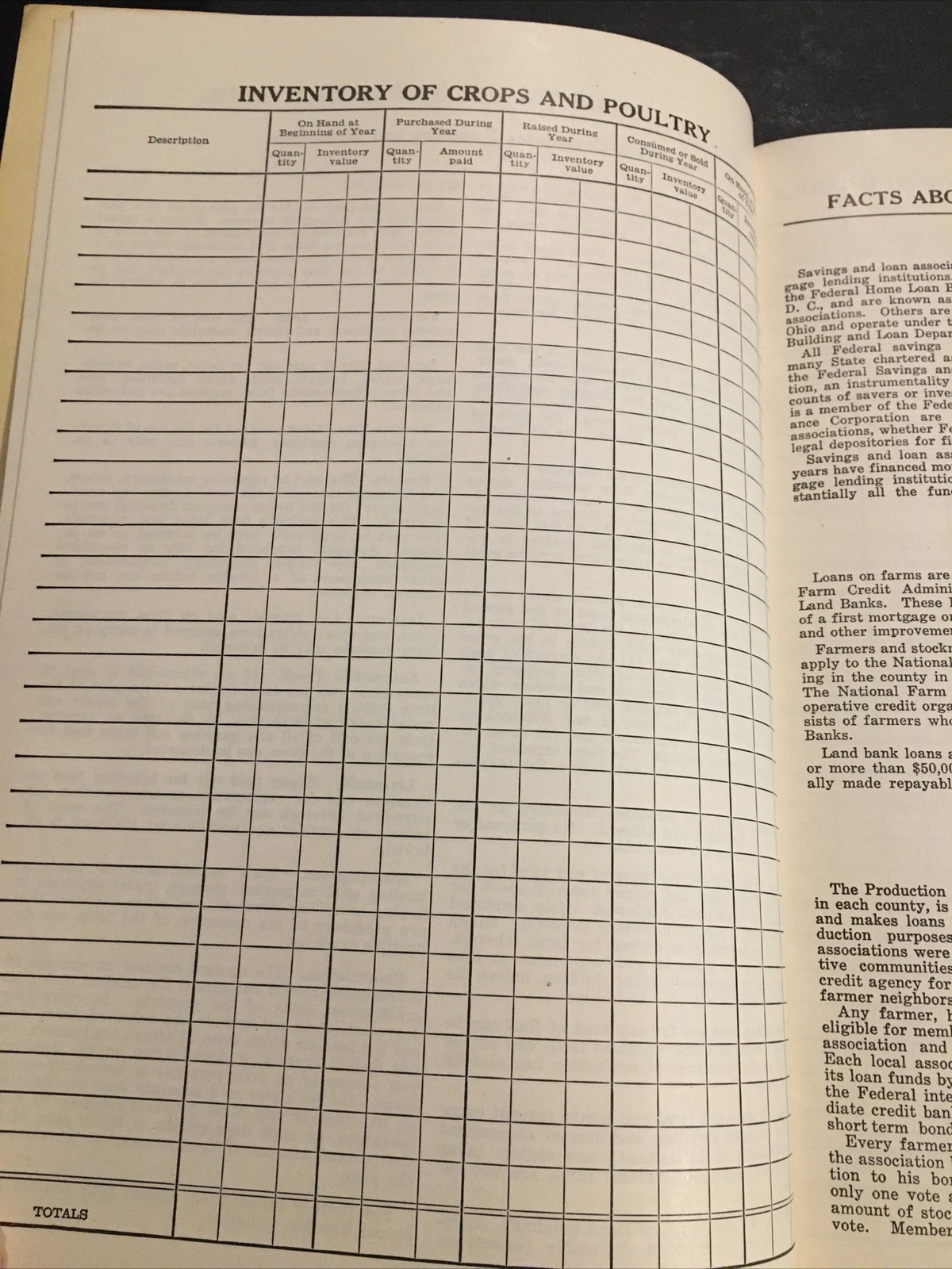 1950 Van Wert Ohio Unused Farm Account Book Springfield Ads