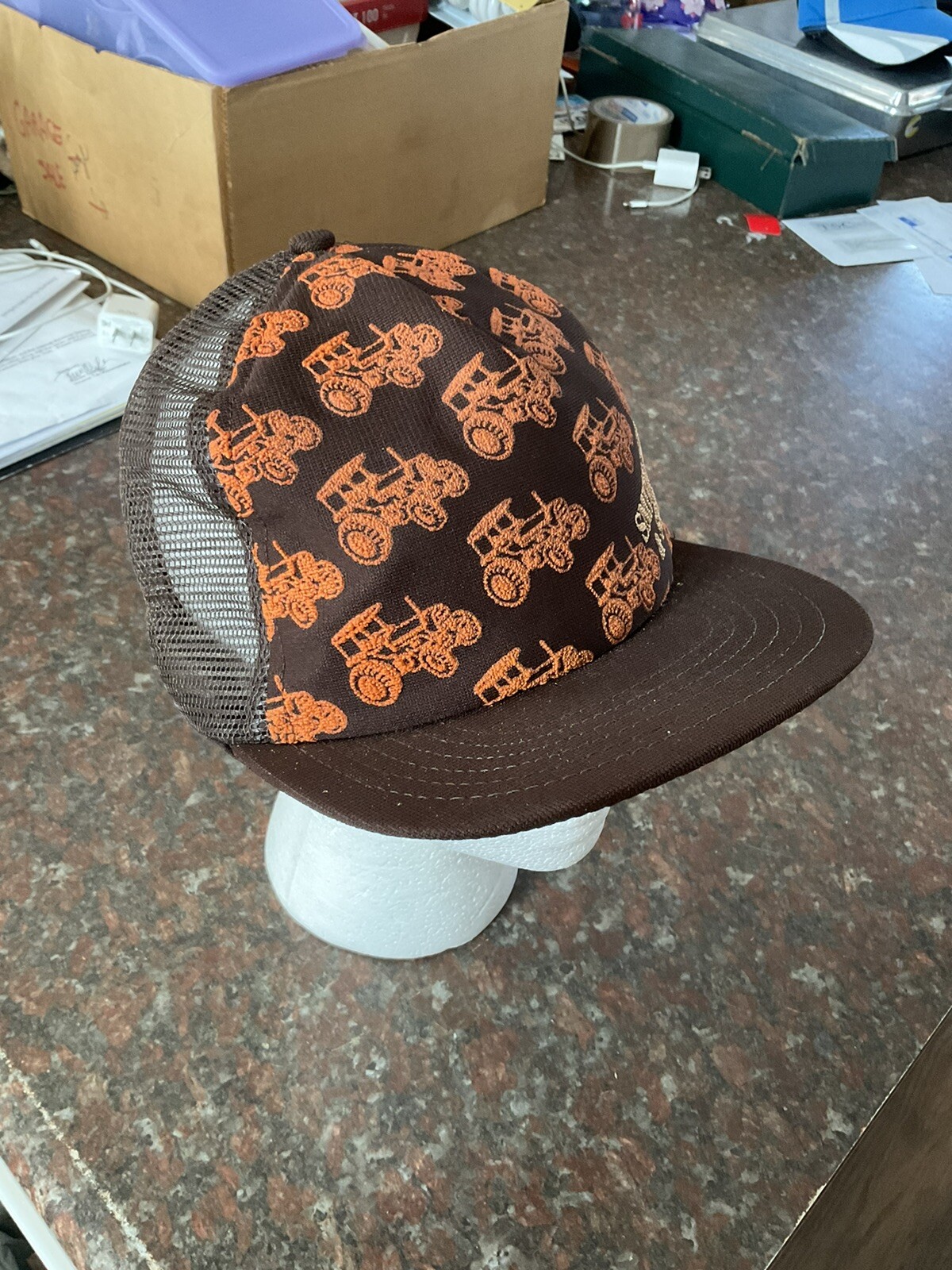 RARE Vintage Smiths Sales Service Tractors All Over Hat Cap All Mesh