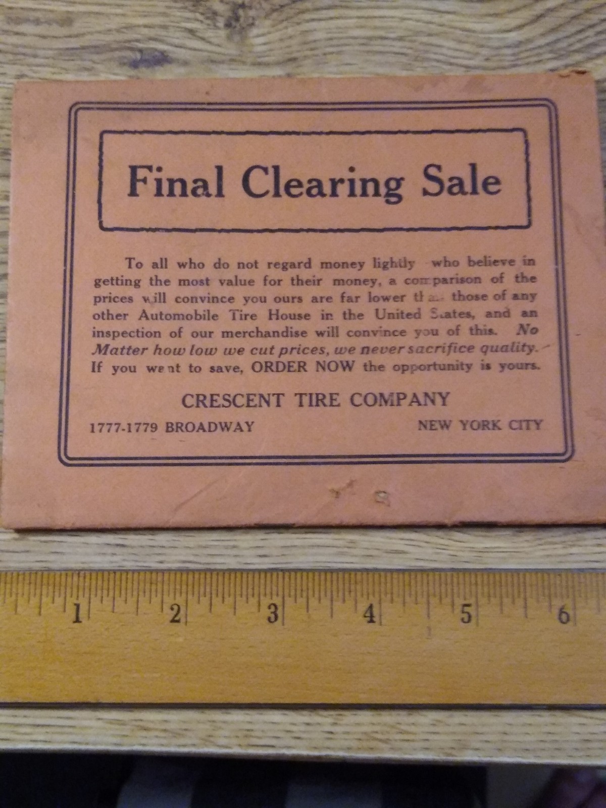 1912? Crescent Tire & Supplies Tires & Tubes Pricing Features Sales Mailer