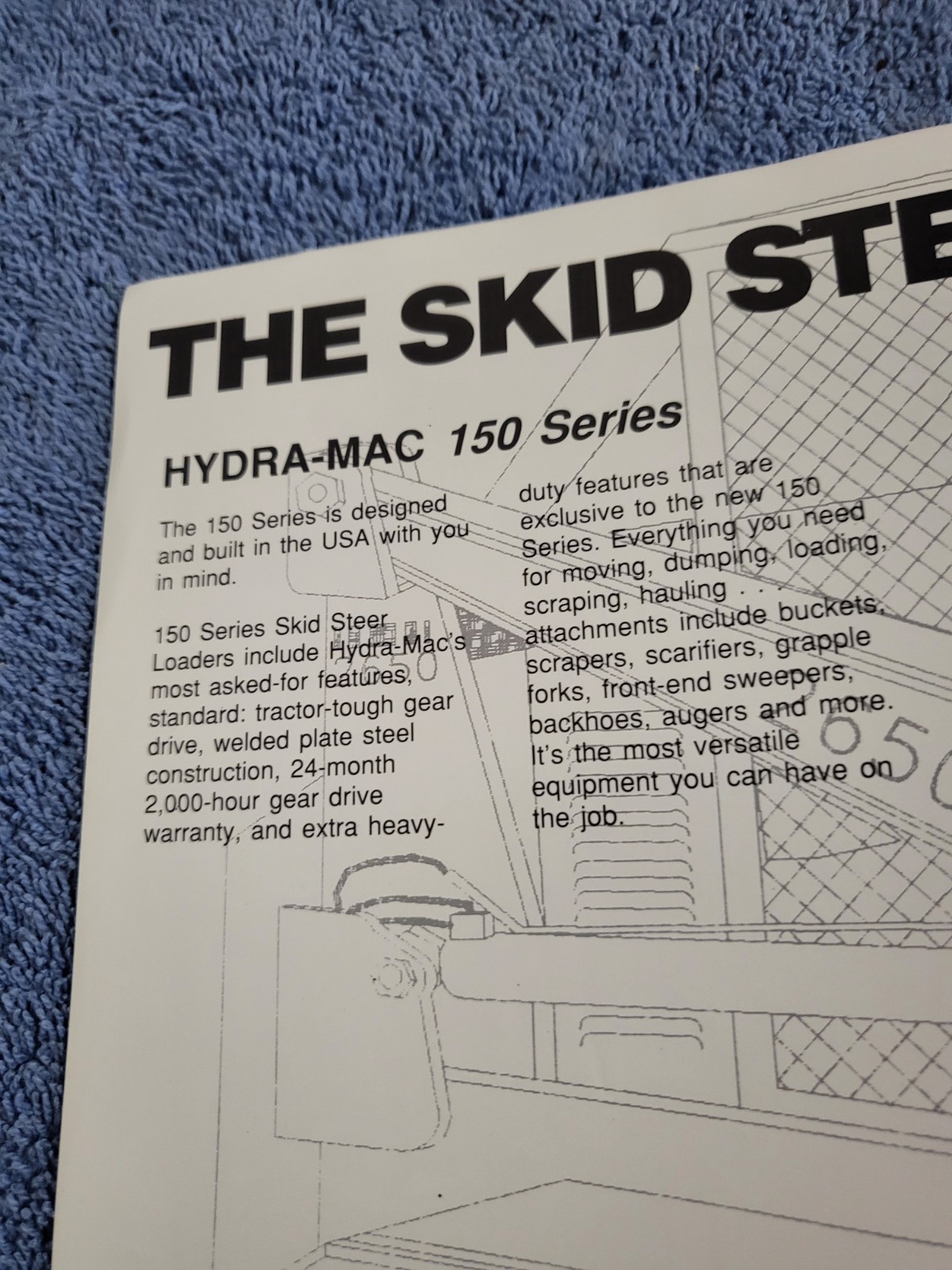 Vintage 1991 Hydra Mac 1450 1850 2650 Skid Steer Loader BROCHURE TRF Minnesota