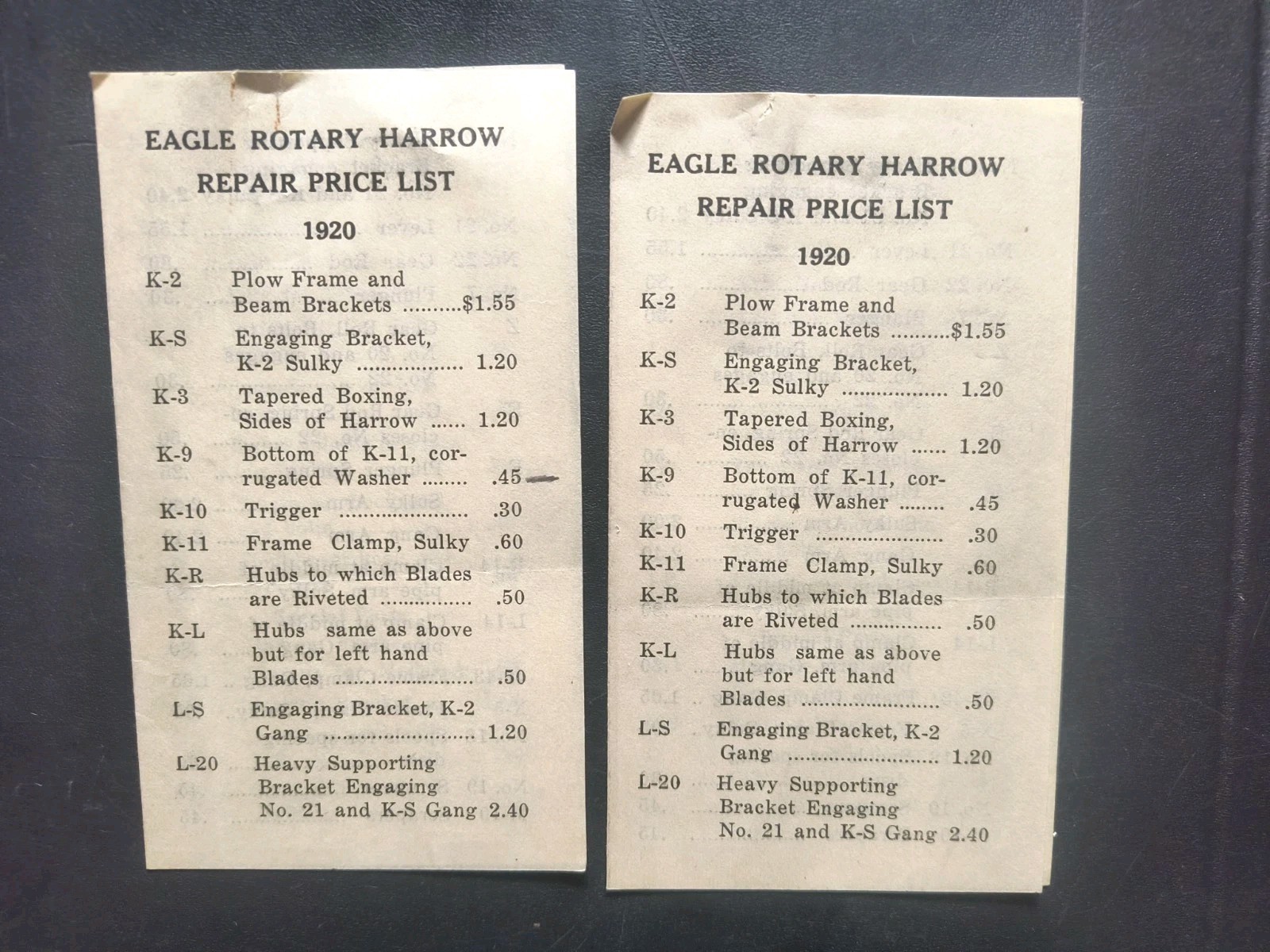 1920 Eagle Mfg. Rotary Harrow Dealer Advertising Brochure Lot Farming Ad Ill