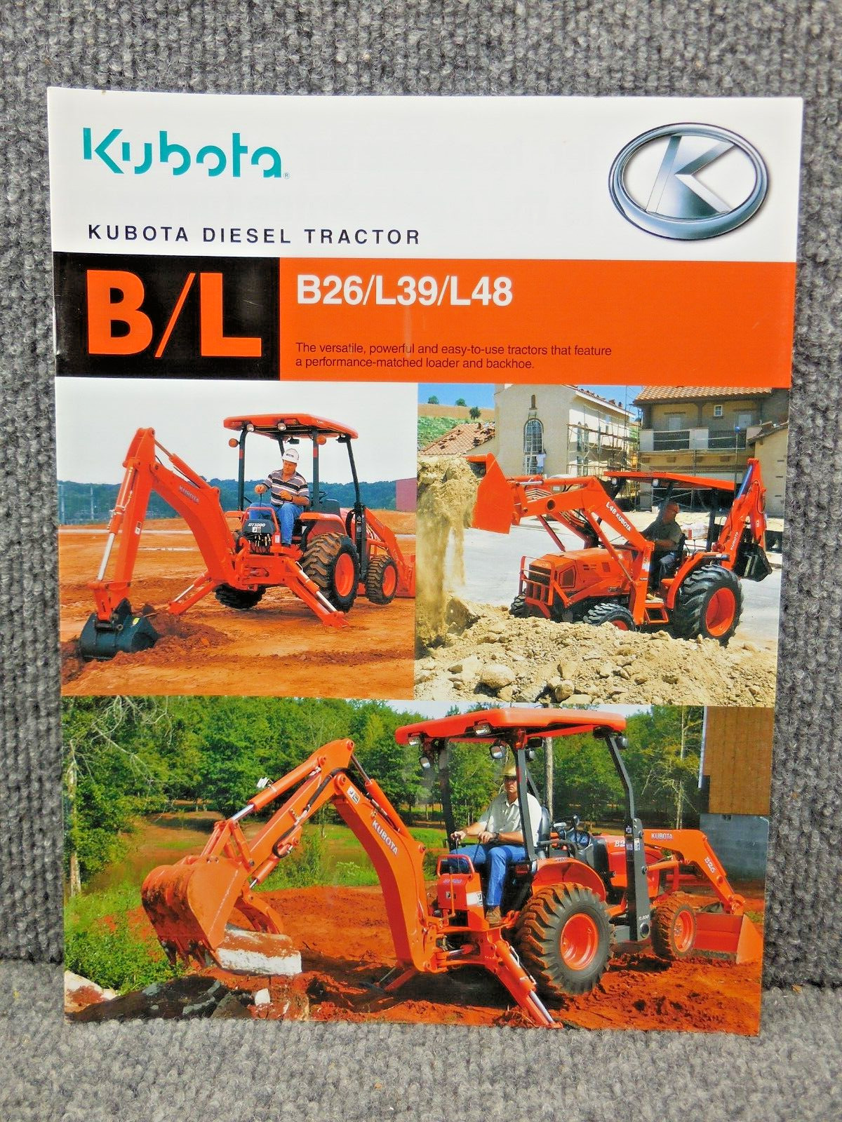 Original Factory Kubota B26 L39 L48 Backhoe Loader Tractor Dealership Brochure