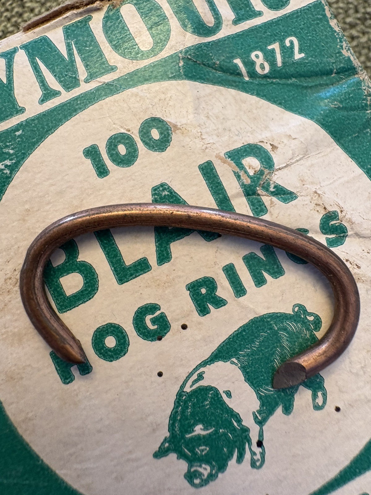 Nose Rings – 1.5 Inch Genuine Wm E. Pratt – Hog Rings – Est 1872 – Seymour, Ind.