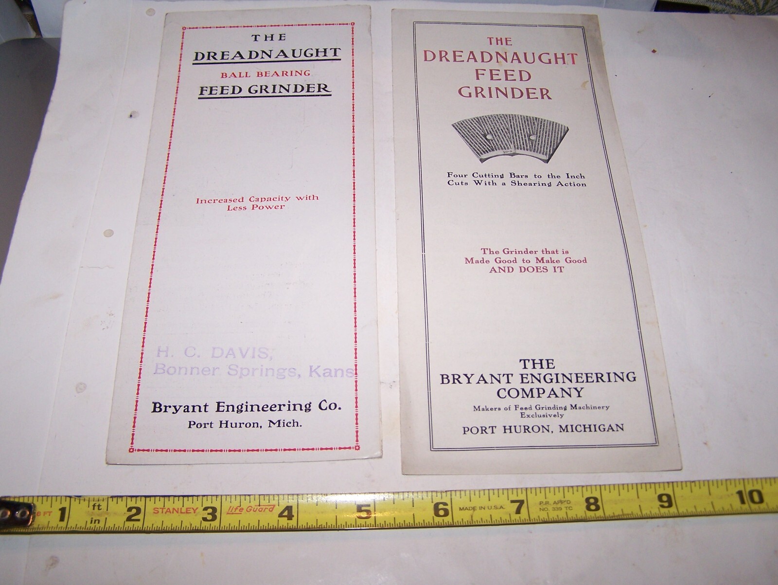 DREADNAUGHT FEED GRINDER Sales Brochure Pamphlets Hit Miss Steam Engine Mill WOW