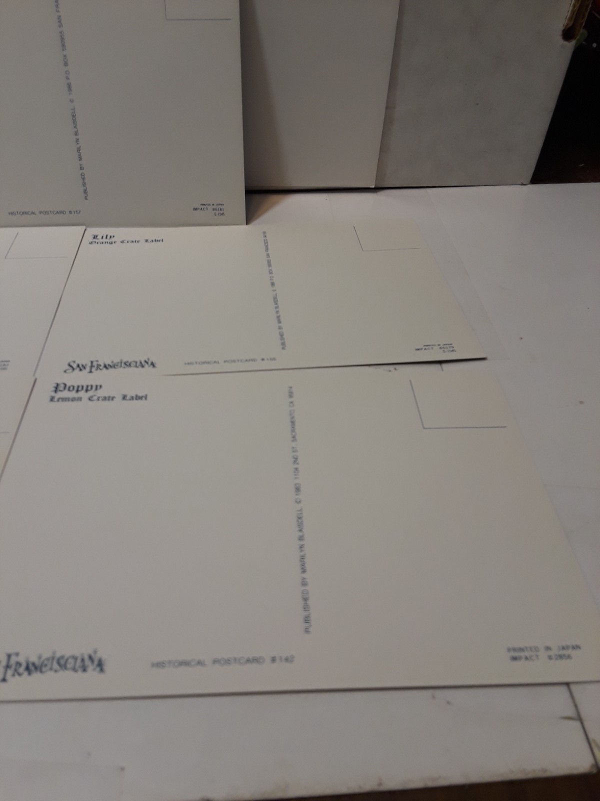 Lot of 5 Vintage 1983 Postcard Fruit Crate Labels