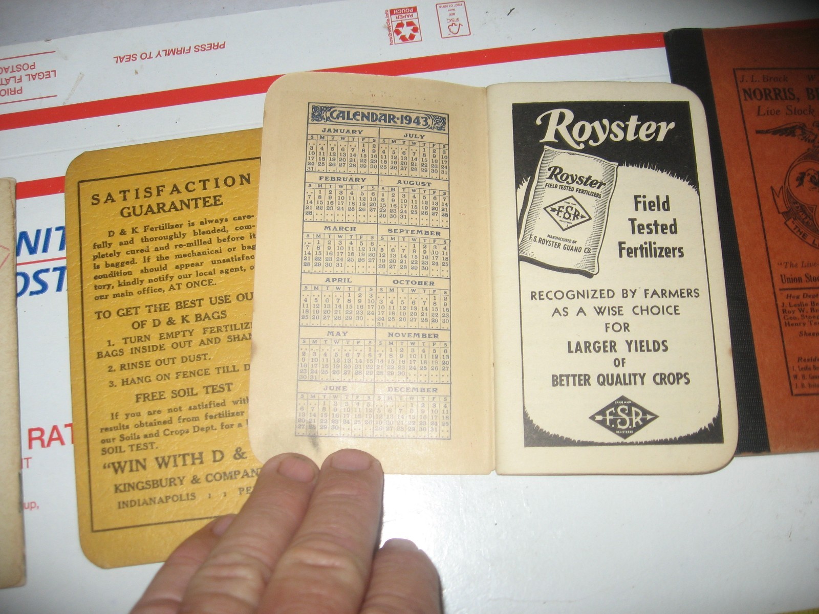 OLD FARM MEMO BOOKS FROM 1940&rsquo;S AND 1950&rsquo;S