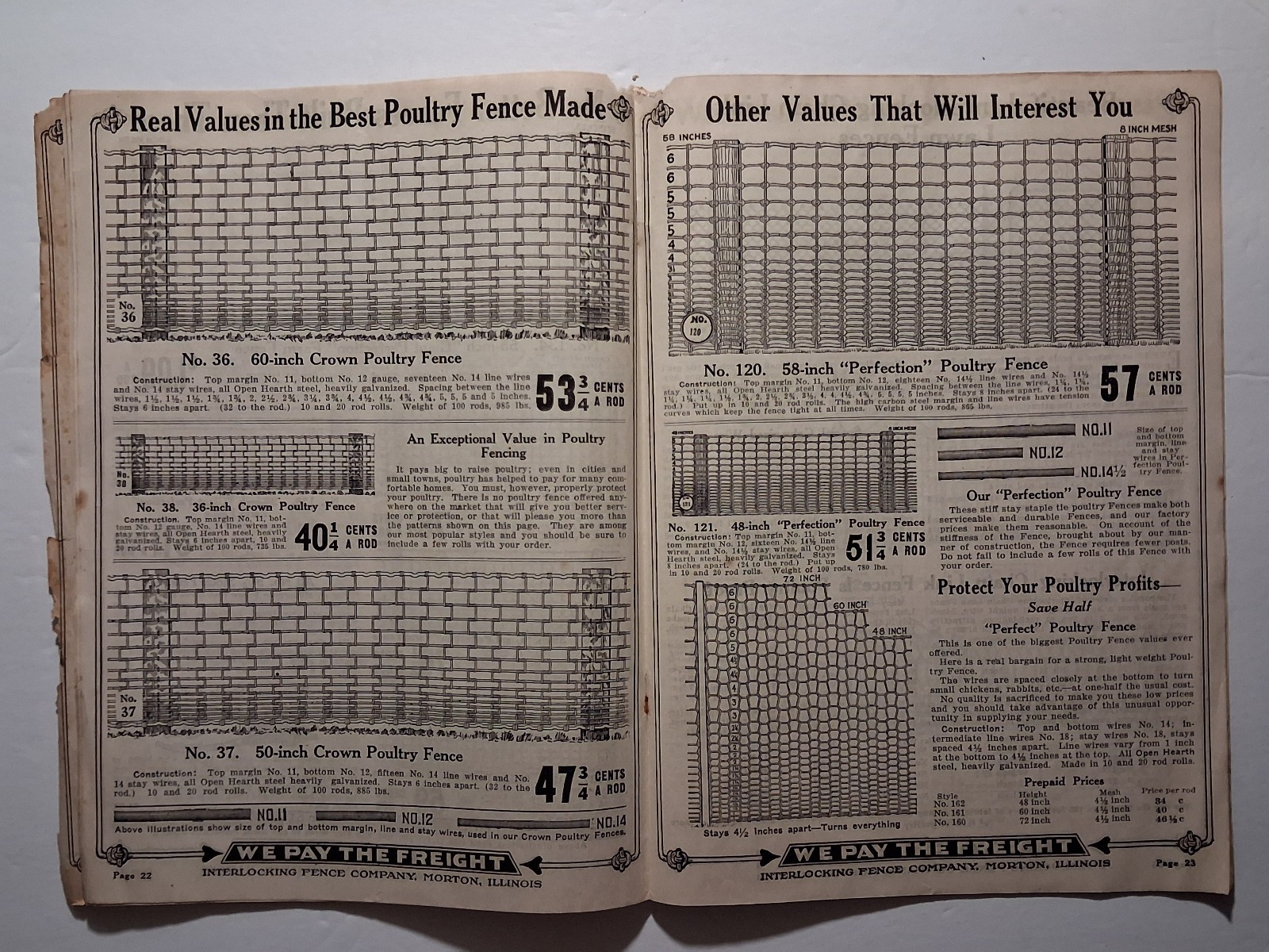 Interlocking Fence Co. Catalog, Better Fences Factory Prices, 1925