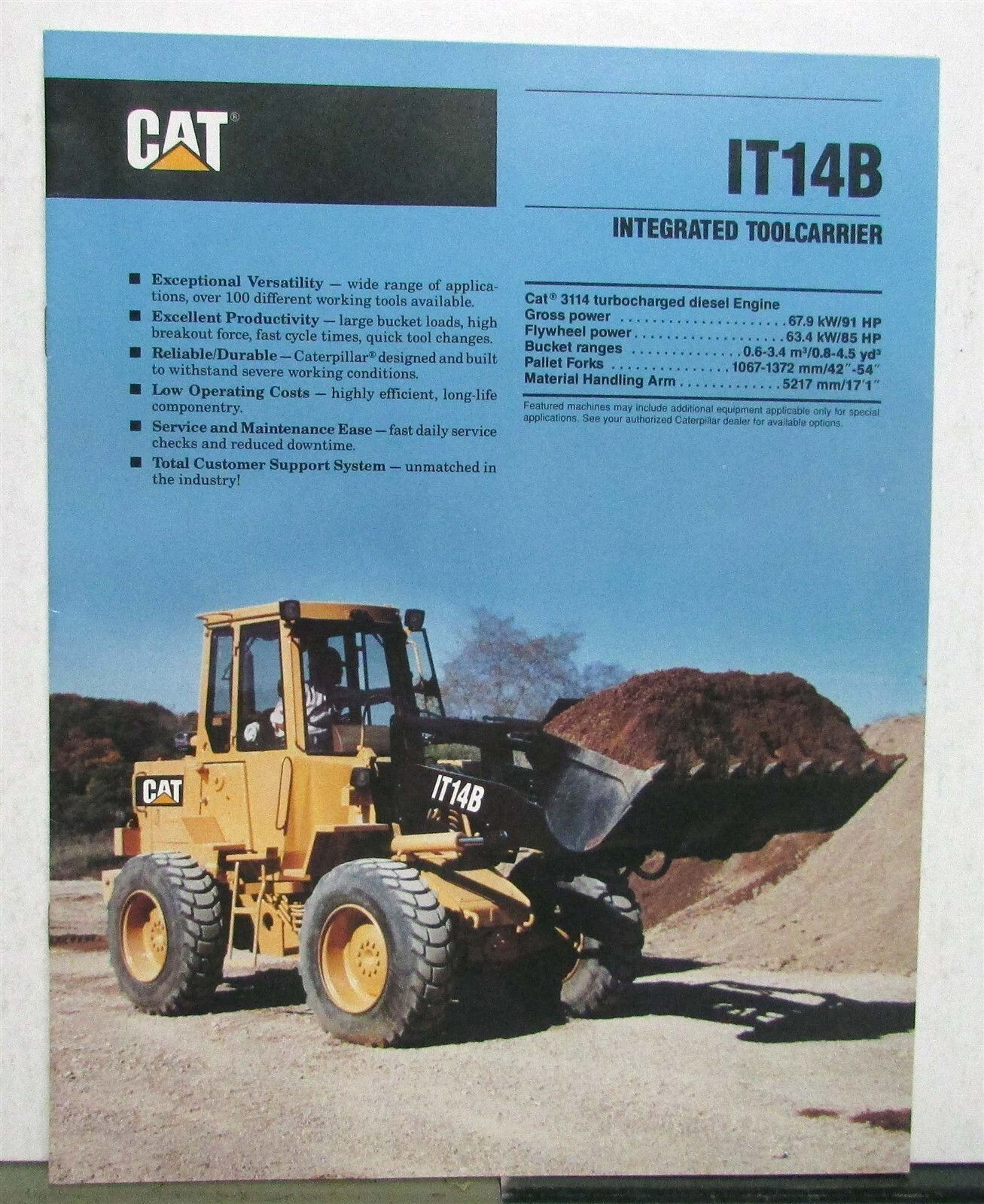 1990 Cat IT14B Track Integrated Toolcarrier Construction Sales Brochure