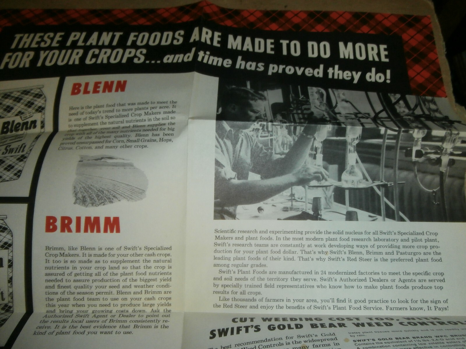 Original Swift&rsquo;s Red Steer Plant Food Farm Brochure Wertz Garage Lineboro MD