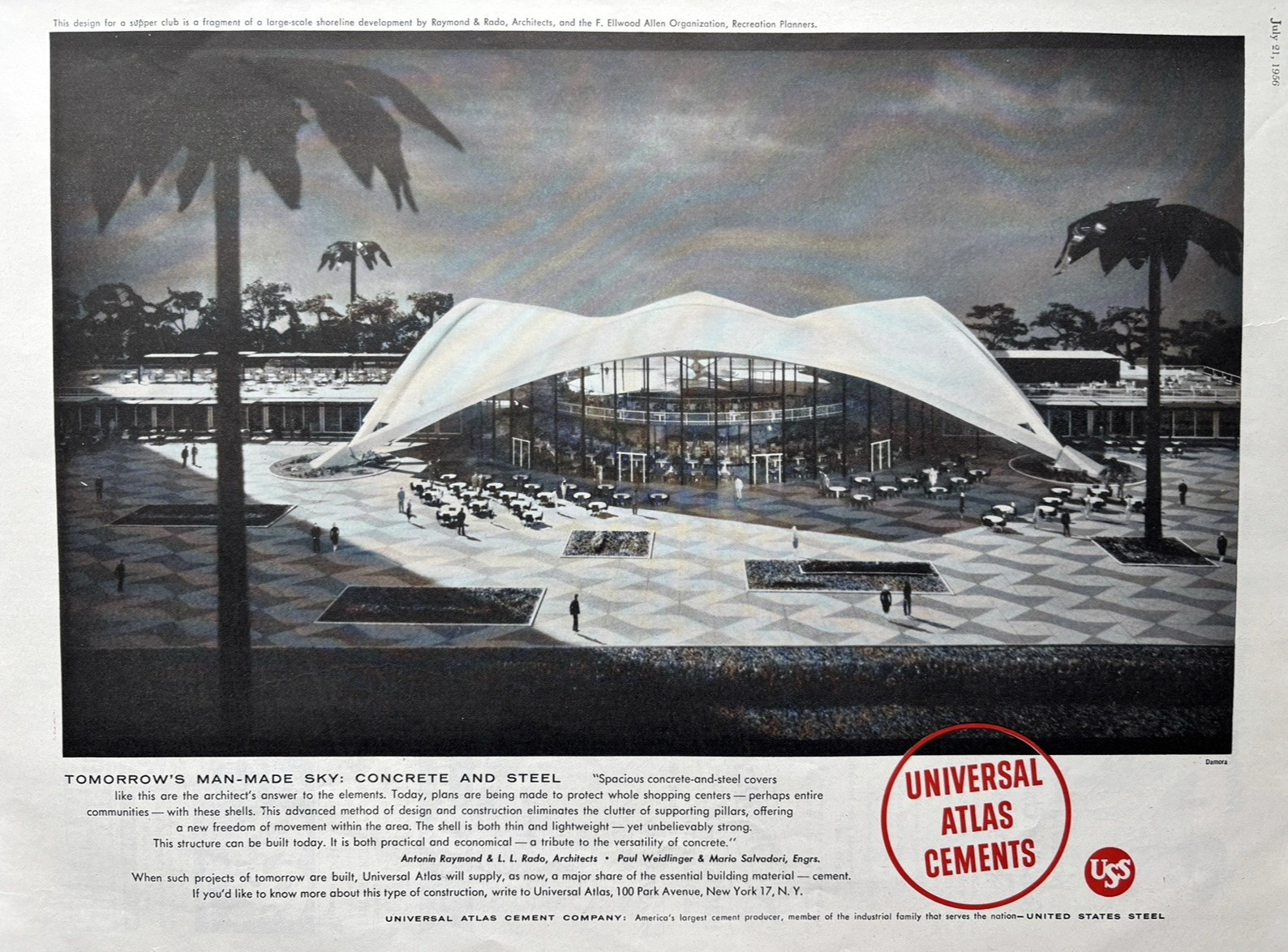 1956 Universal Atlas Cement company Steel USS F. Ellwood Allen Vintage Print Ad