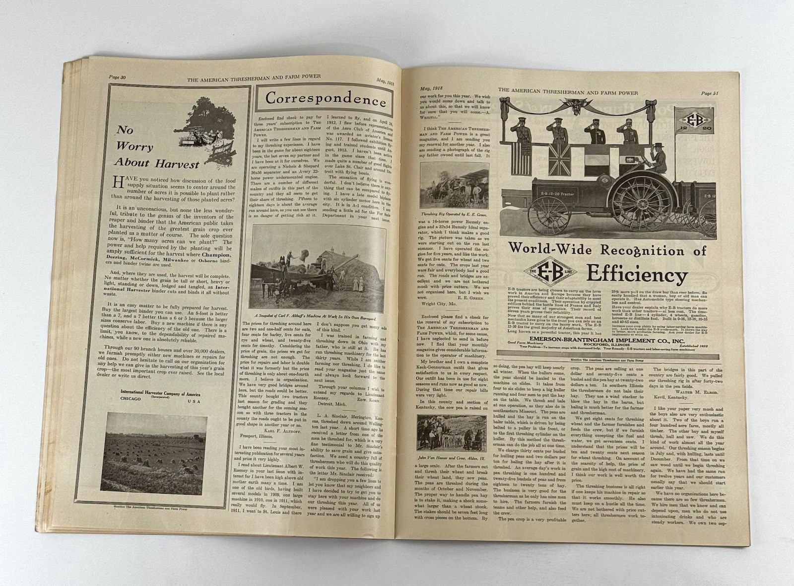 The American Thresherman & Farm Power MAGAZINE May 1918 MADISON, WIS.