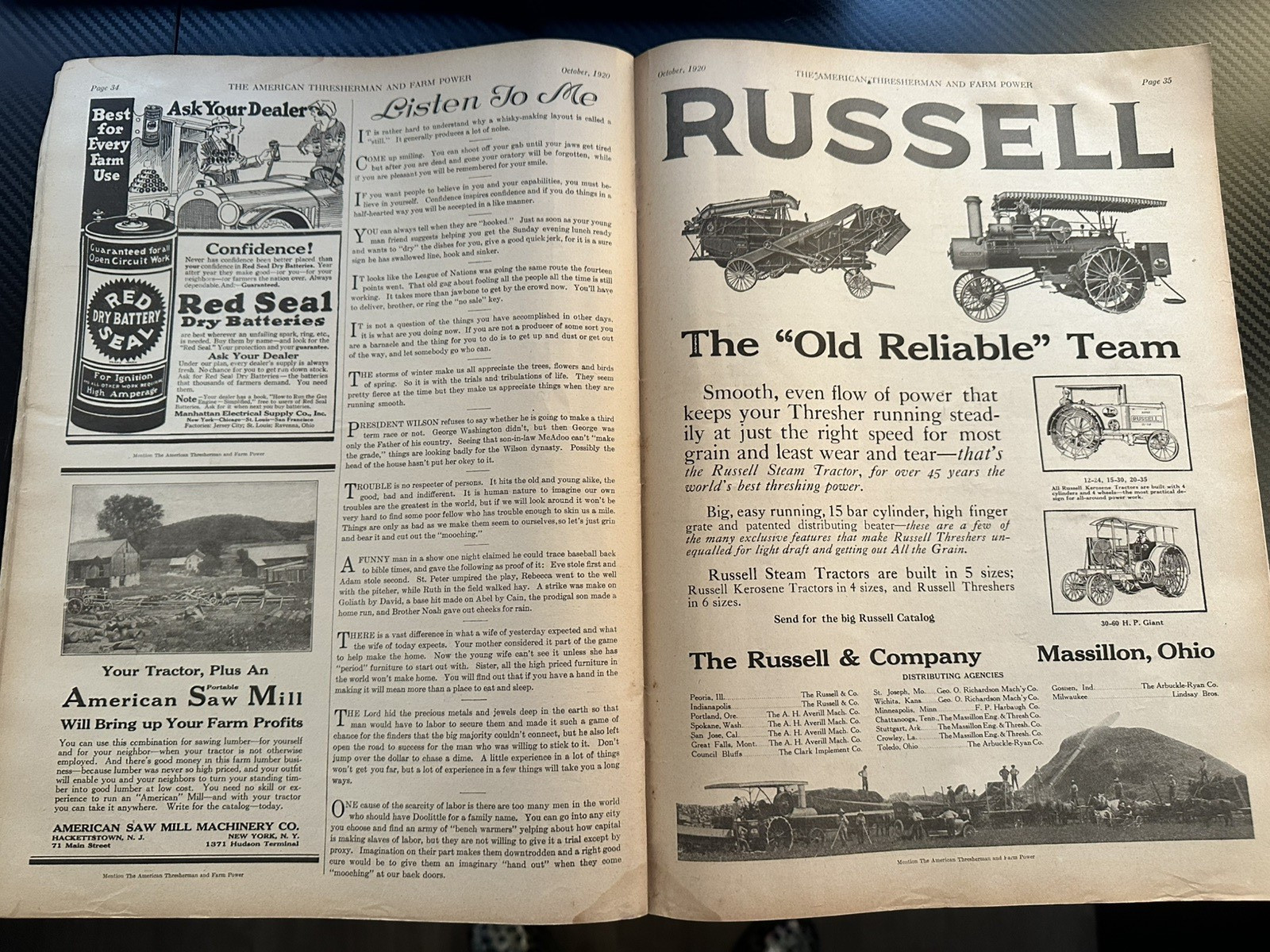 The American Thresherman & Farm Power MAGAZINE October 1920 MADISON, WIS. Vol 23