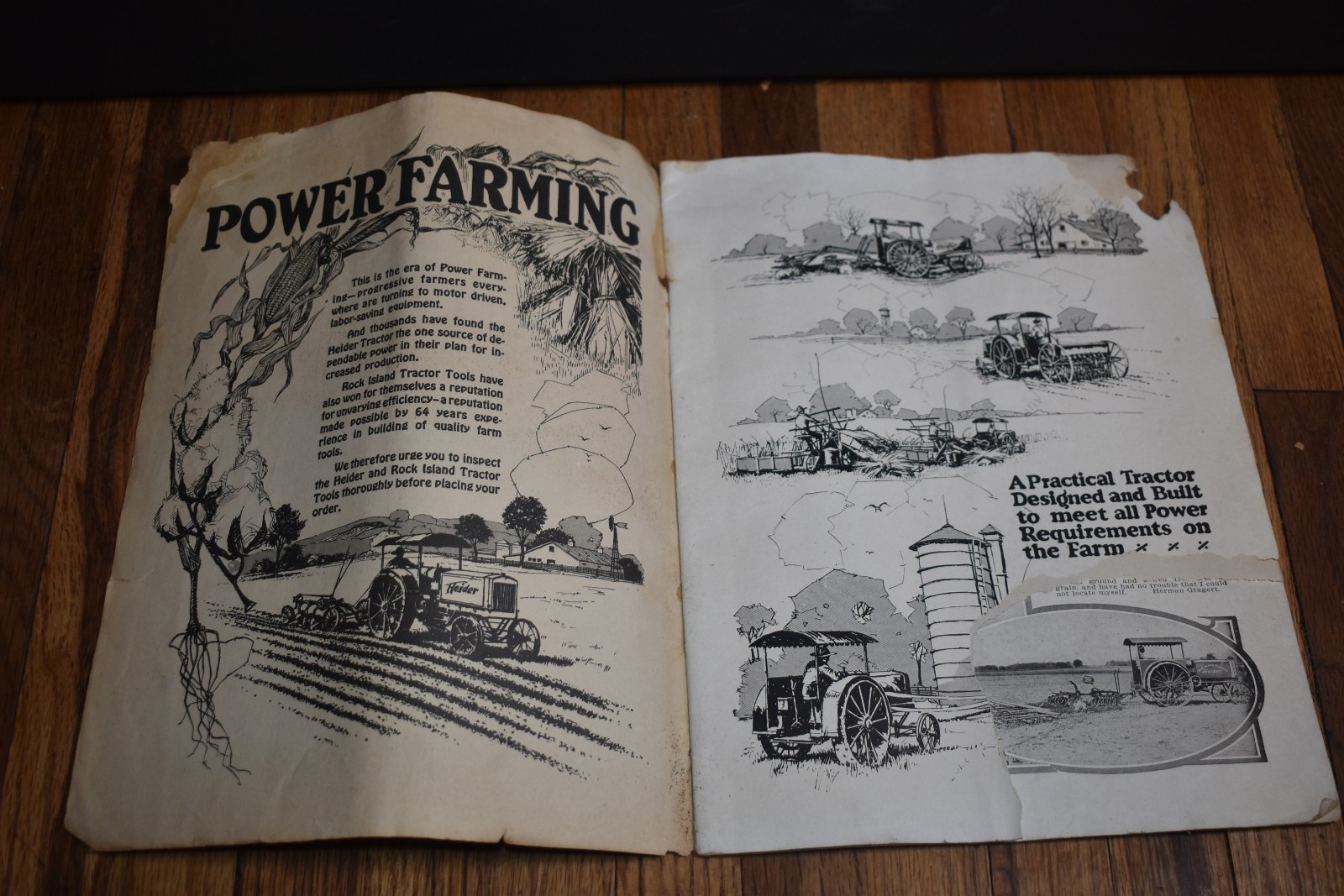 Vintage Heider Tractors Rock Island Plow Company Advertising Farm Sales Brochure