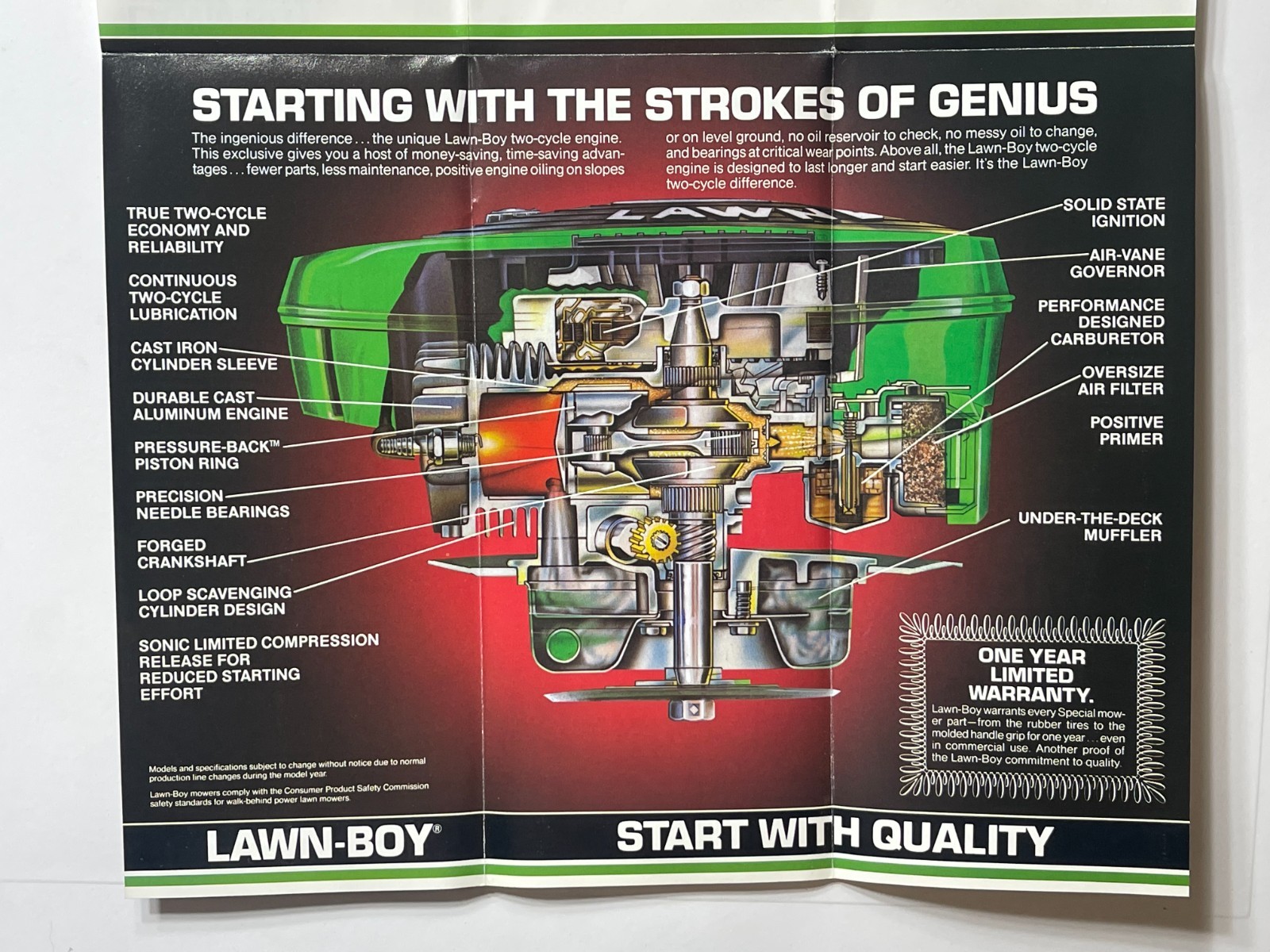 Original 1986 Lawn-Boy Mowers Sale Brochure – (Models 3420 – 4261 – 7035 – 8035)