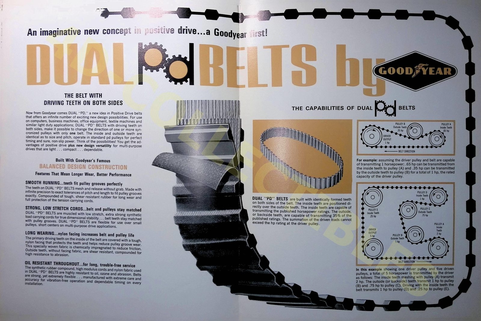 Vintage Farm Brochure 1960s Goodyear Dual Belts