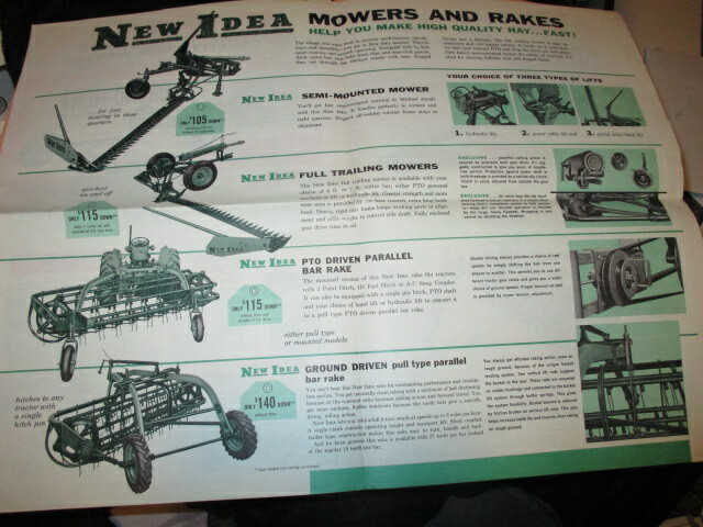 New Idea Hay Tools Buying Guide Mailer Brochure Conditioner Mowers Rake Elevator