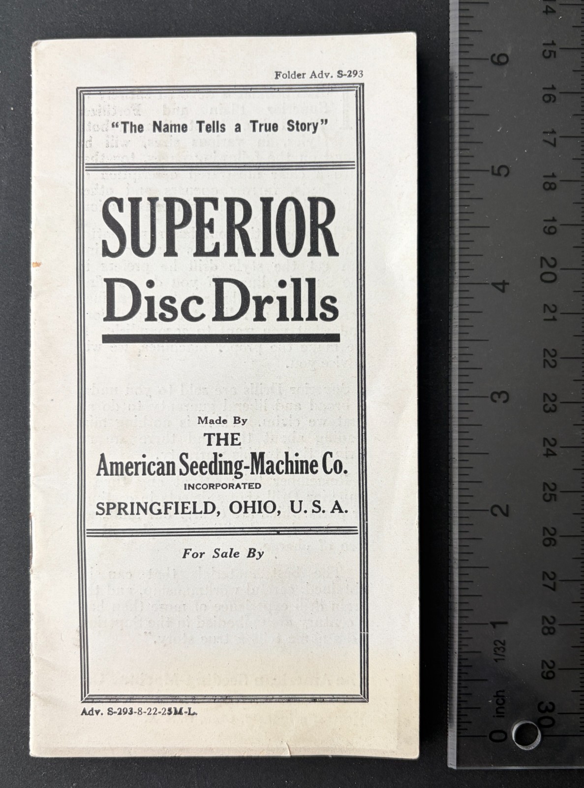 Early Superior Disc Drills Sales Product Brochure – American Seeding Machine Co
