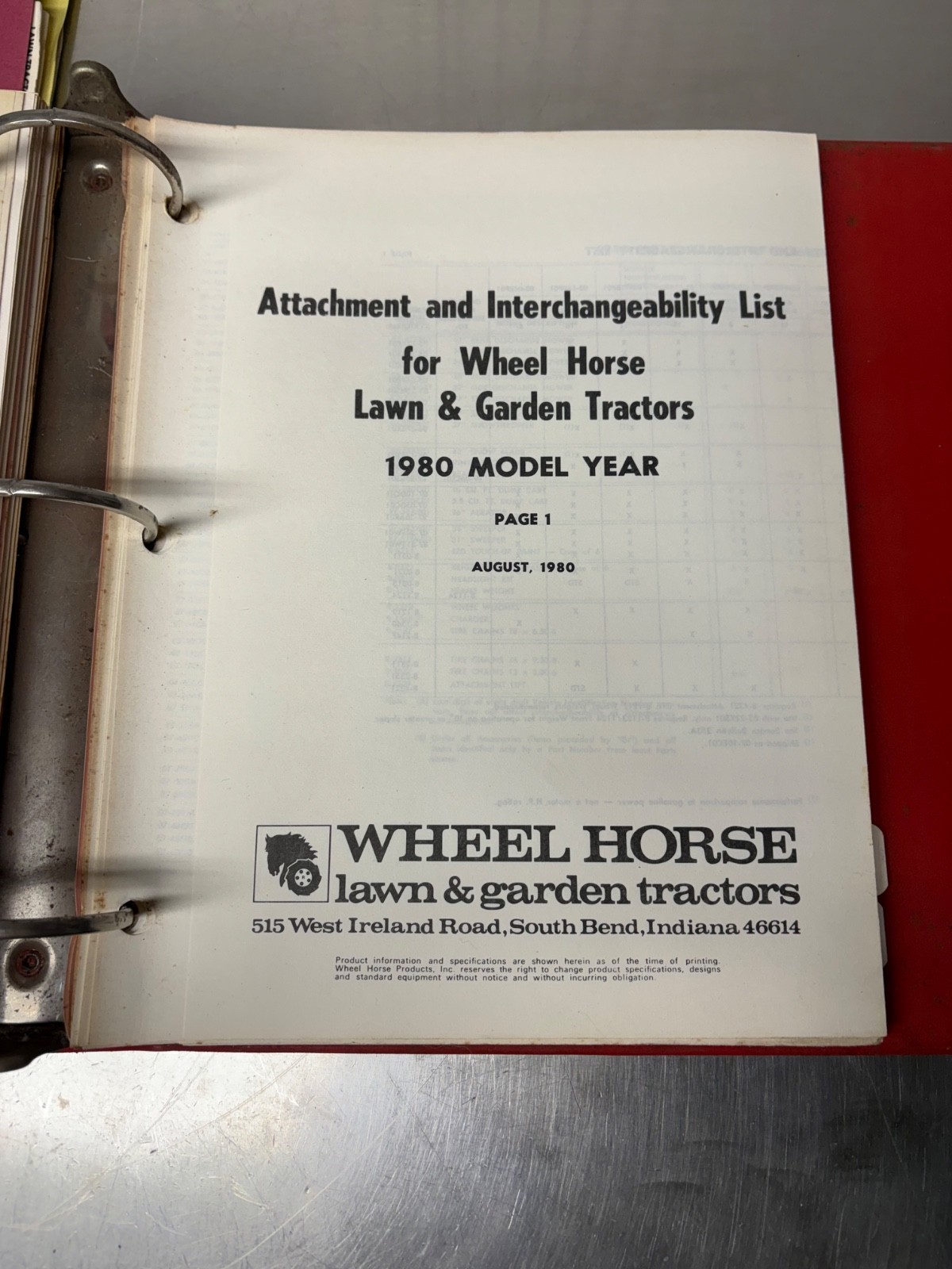 VIntage Wheel Horse Dealer Sales Guide Manual Attachment Guides & Brochures
