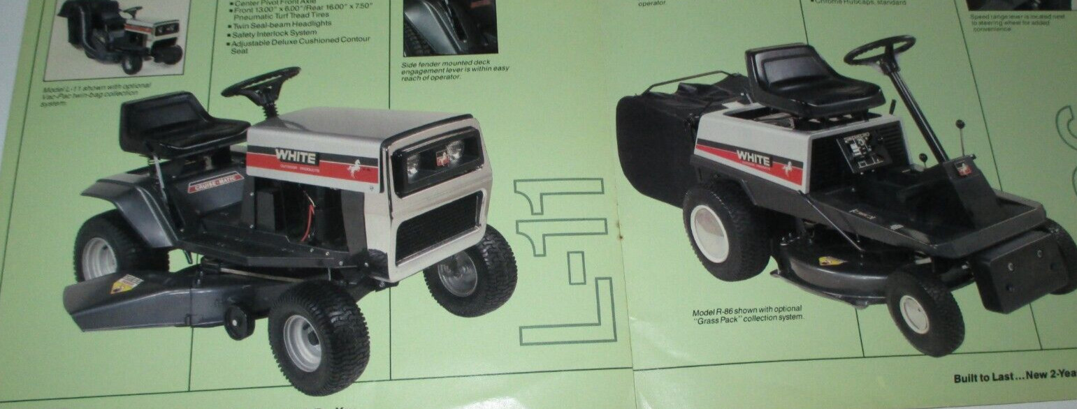 White LT-140 LT-120 LT-12 L-11 R-86 Lawn Mower Garden Tractor Sales Brochure