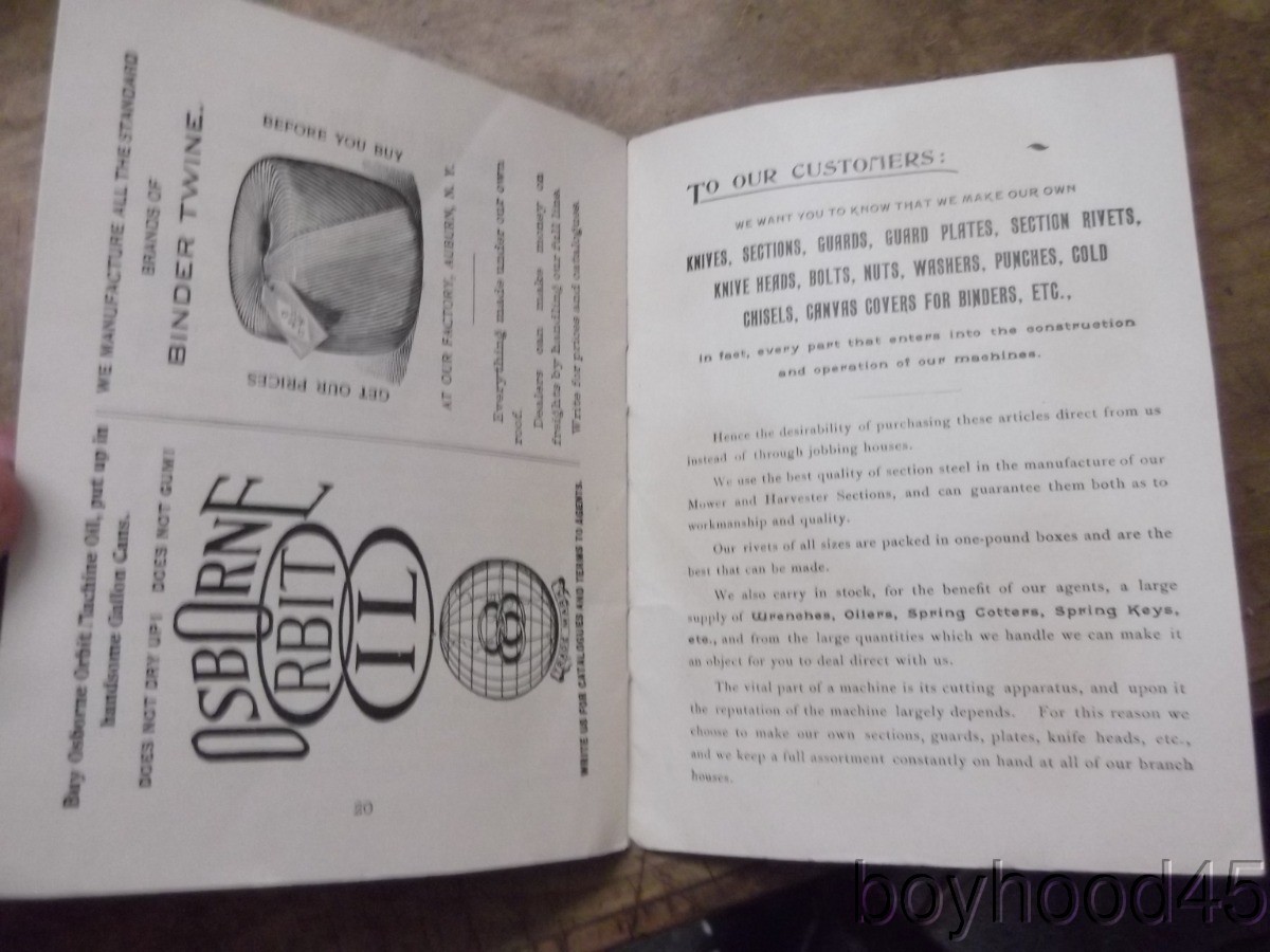 D.M. Osborne & Co., Auburn, NY–FARM IMPLEMENTS, RAKE & HARROW CATALOGUE-Ca 1890