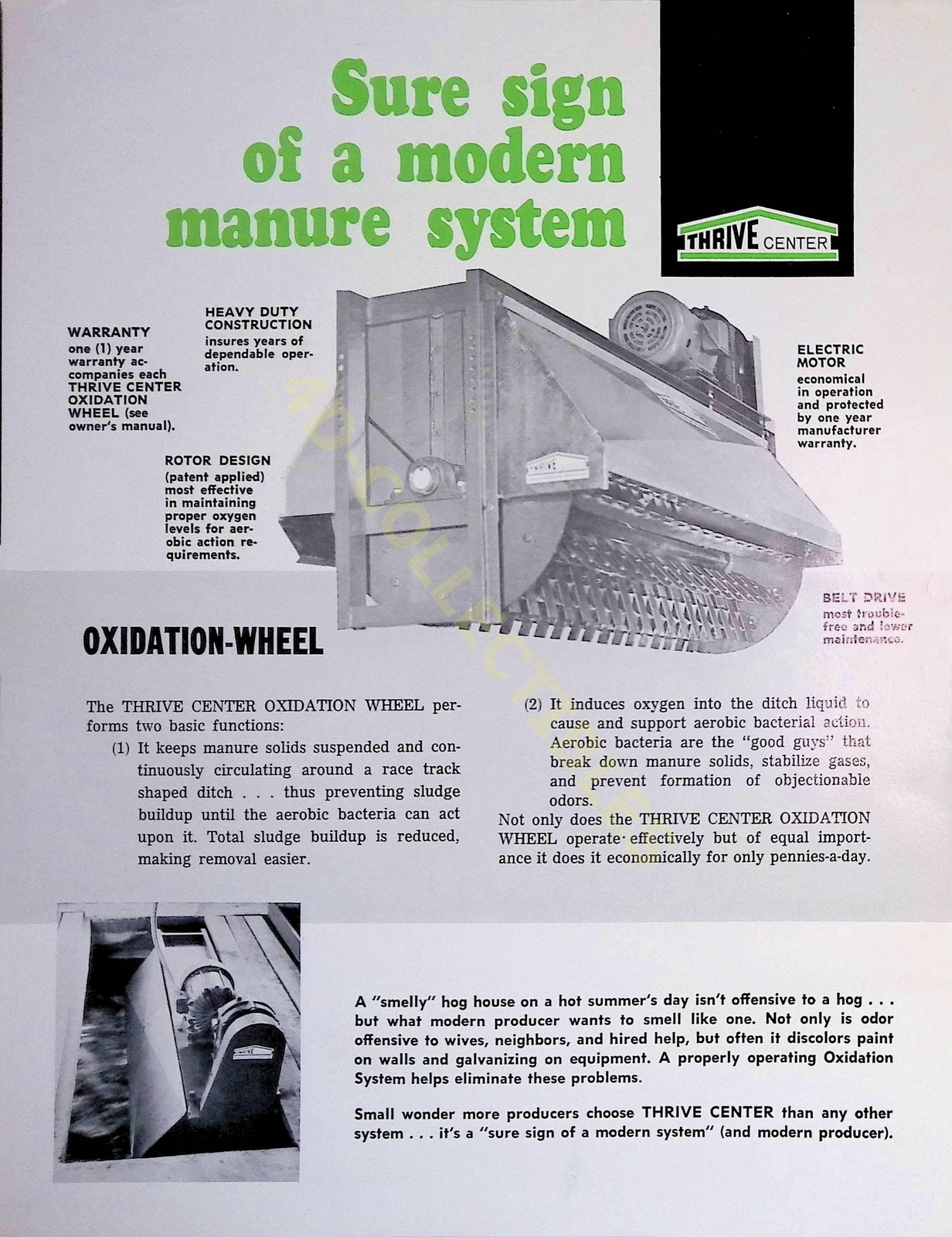 Vintage Farm Brochure Spec Sheet Sure sign of a modern manure handling system