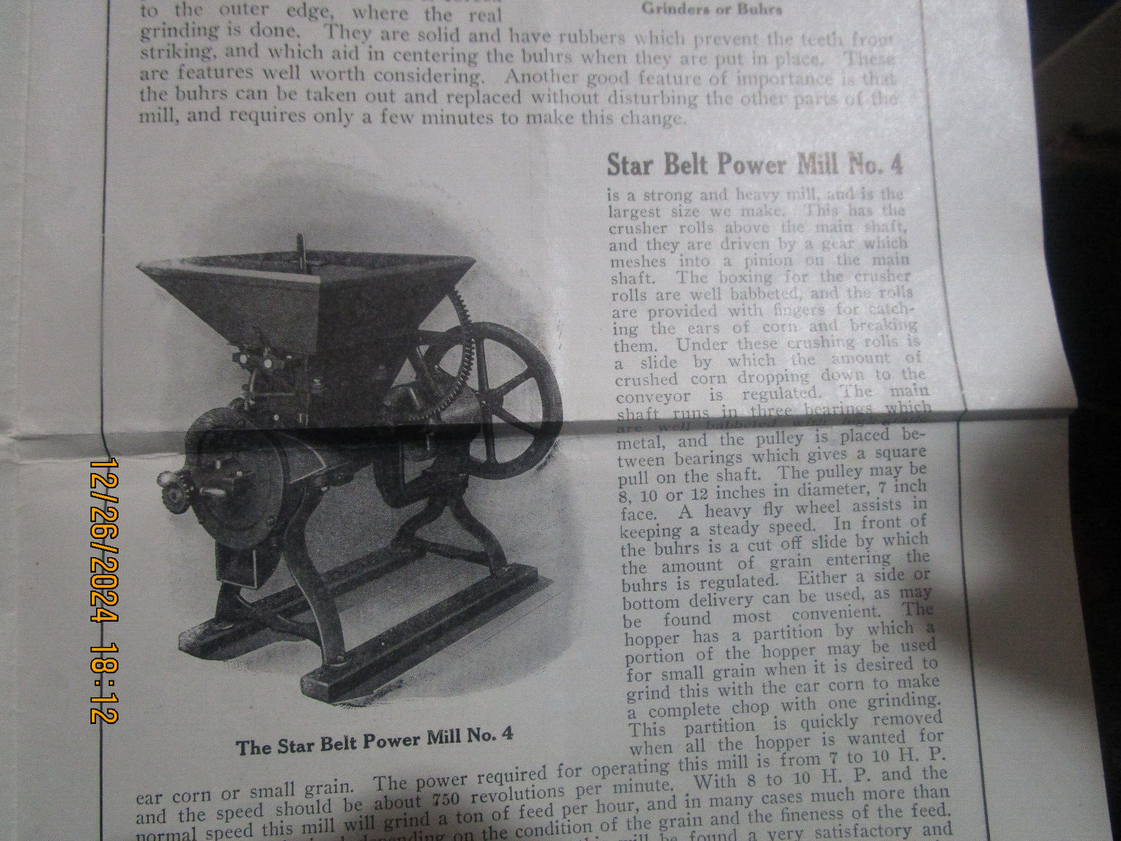 NEW LEXINGTON OHIO, The Star Manufacturing Co. Advertising Feed Grinders c1910