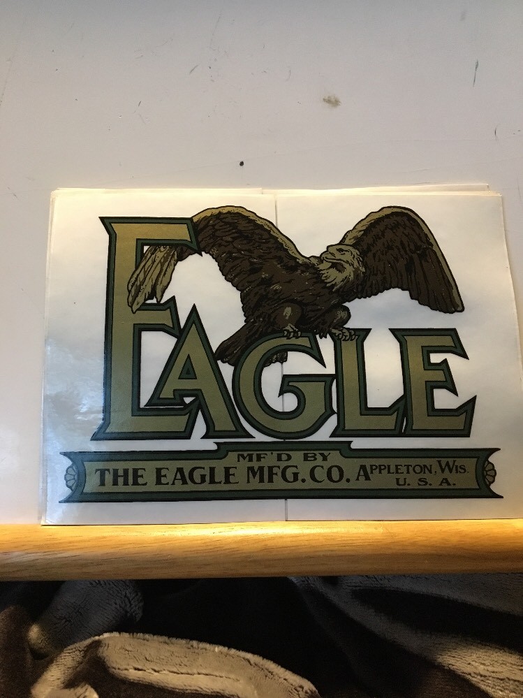 Eagle Tractor The Eagle Manufacturing Company Appleton Wisconsin Decal Repop DB