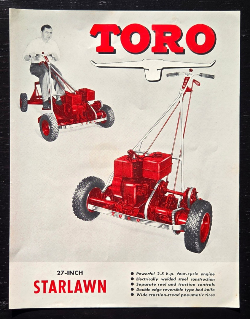 1952 TORO MANUFACTURING CORP 27 INCH STARLAWN LAWN MOWER SALES ADVERTISEMENT