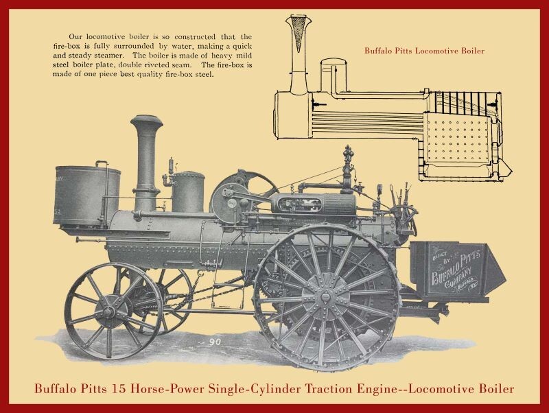 1908 Buffalo Pitts Steam Engine NEW Sign 18 x 24&Prime; USA STEEL XL Size