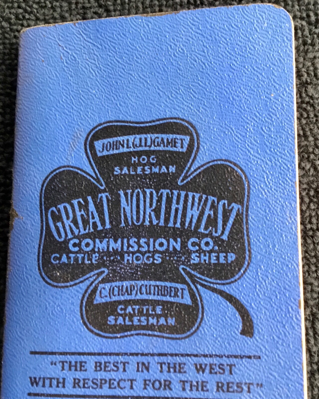 1930&rsquo;s Notebook Great Northwestern Commission Co Sioux City, Iowa Hogs Cattle