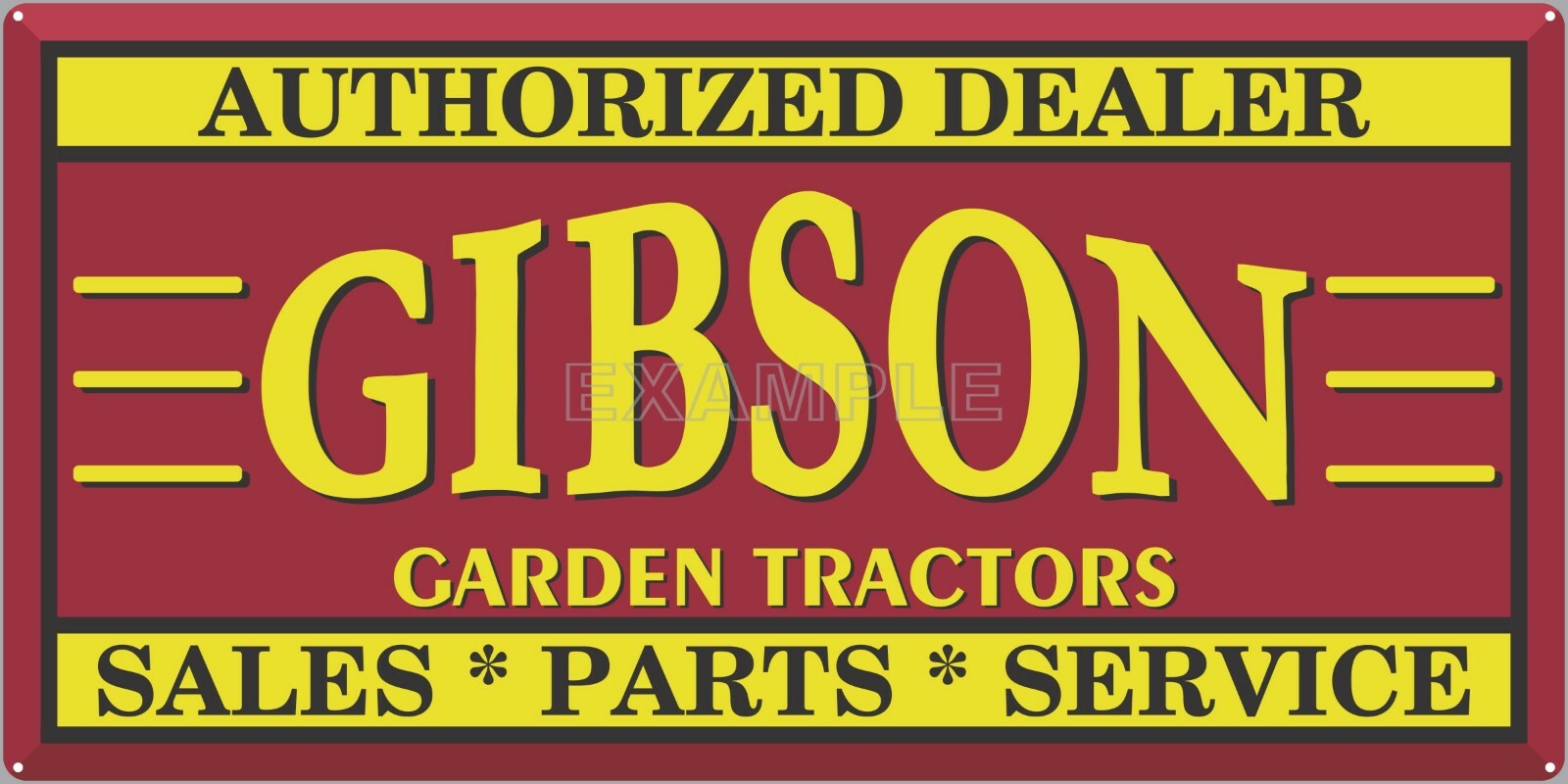 GIBSON GARDEN TRACTORS DEALER OLD VINTAGE SIGN REMAKE ALUMINUM SIZE OPTIONS