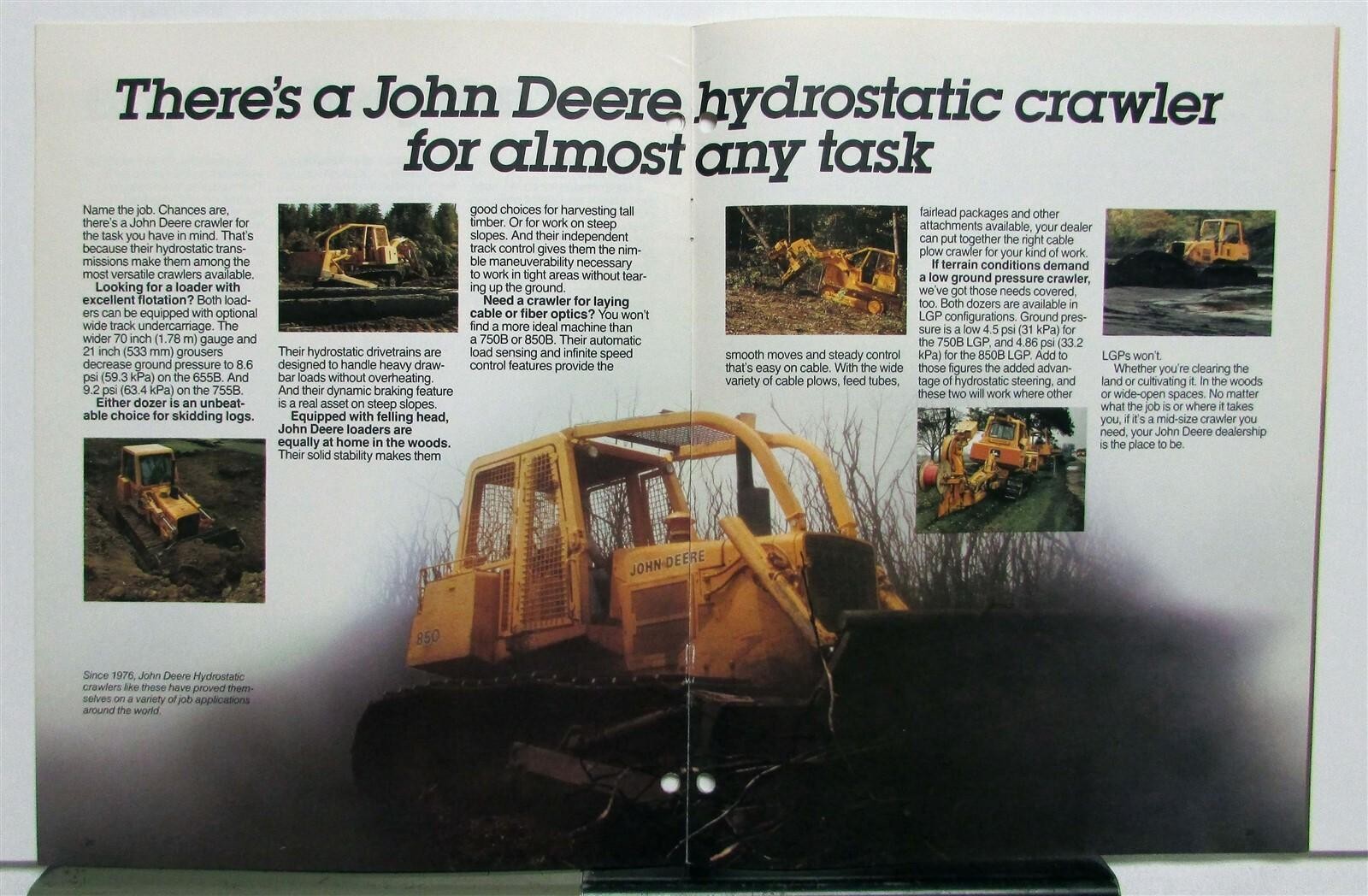 1985 John Deere Crawler Loader Dozer 100HP+ Specs Construction Sales Brochure
