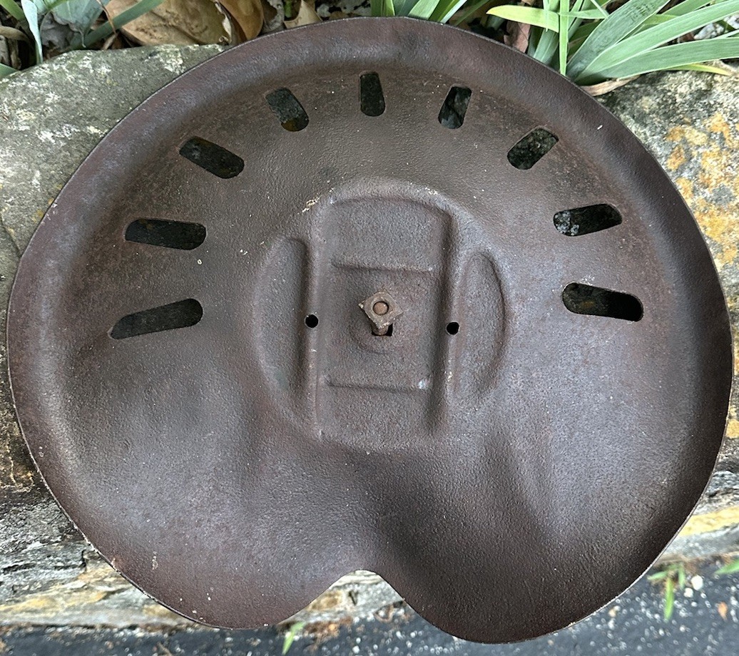 ANTIQUE JANESVILLE MACHINE CO WISCONSIN PRESSED STEEL TRACTOR SEAT