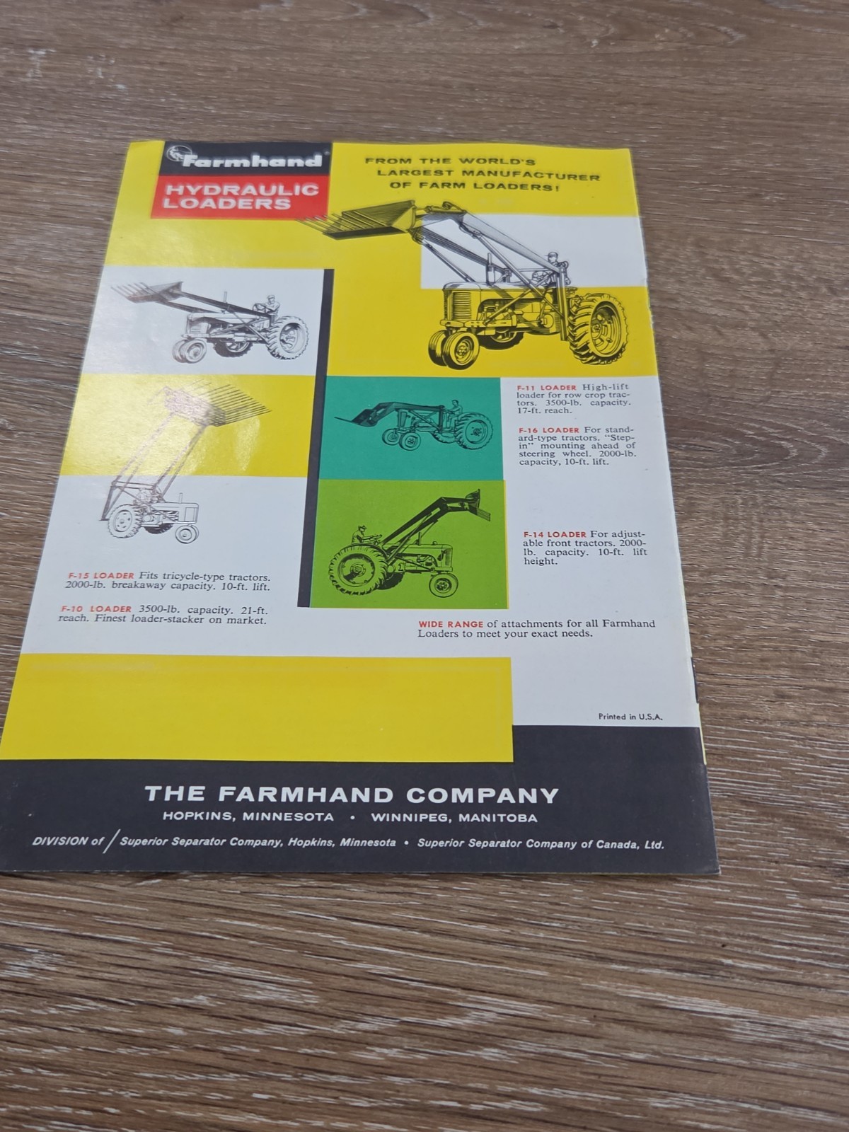 Farmhand Power Manure Spreaders Brochure Sales BROCHURE Litho Free Shipping