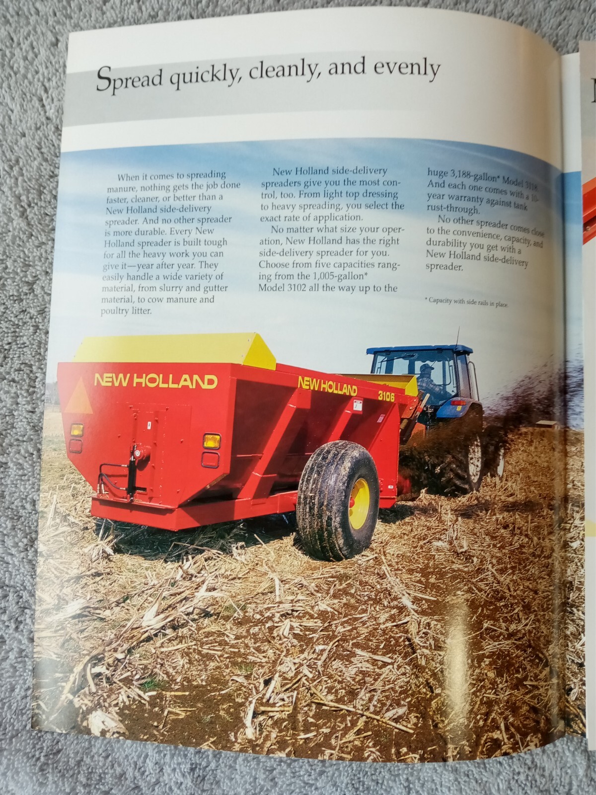 New Holland 3102 3106 3110 Side-Delivery Spreader Sales Brochures. Lot Of 7.